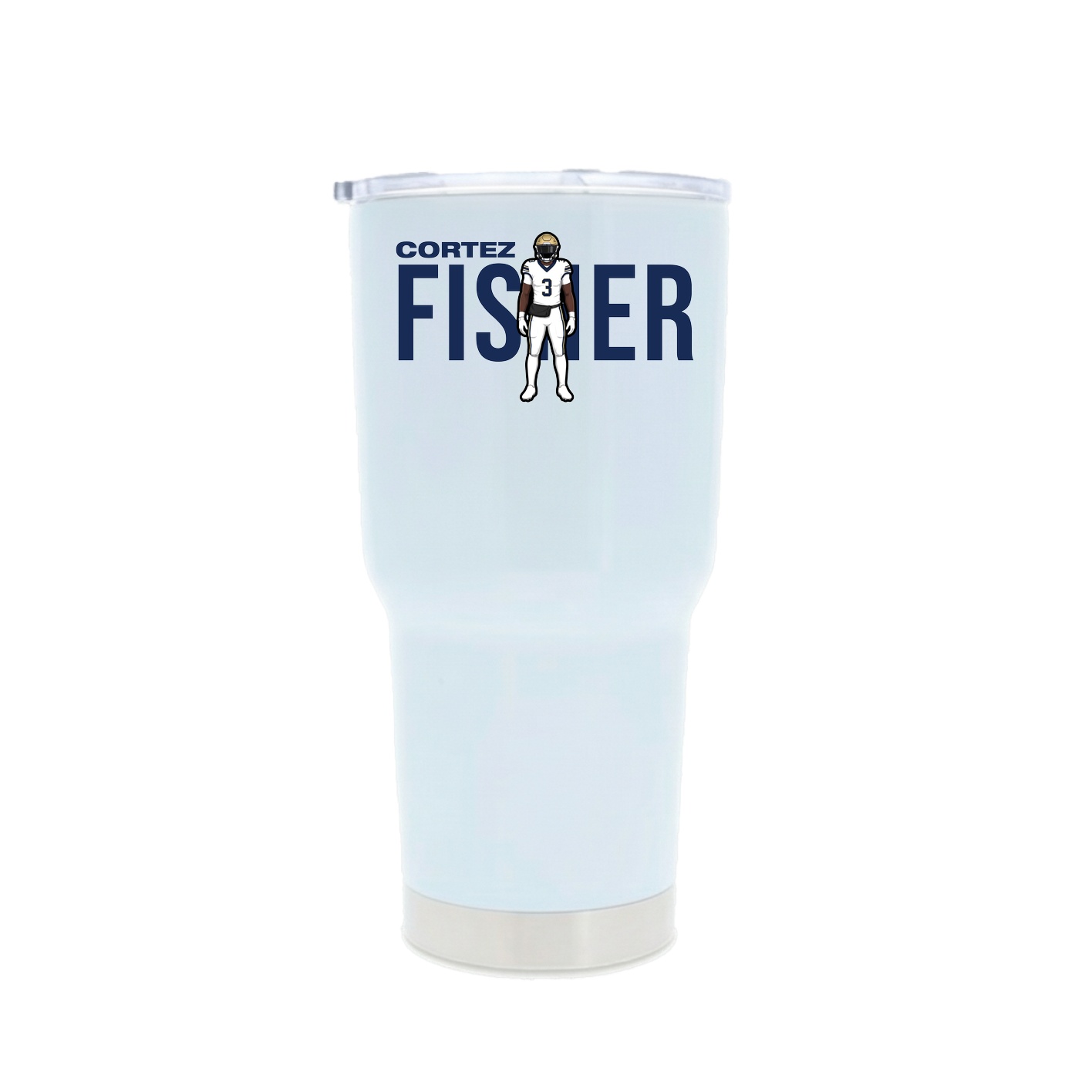 30oz Stainless Steel Tumbler — Player Name in White