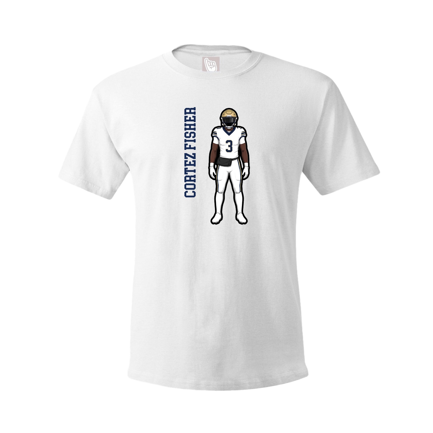 Youth Tee — Name Vertical in White