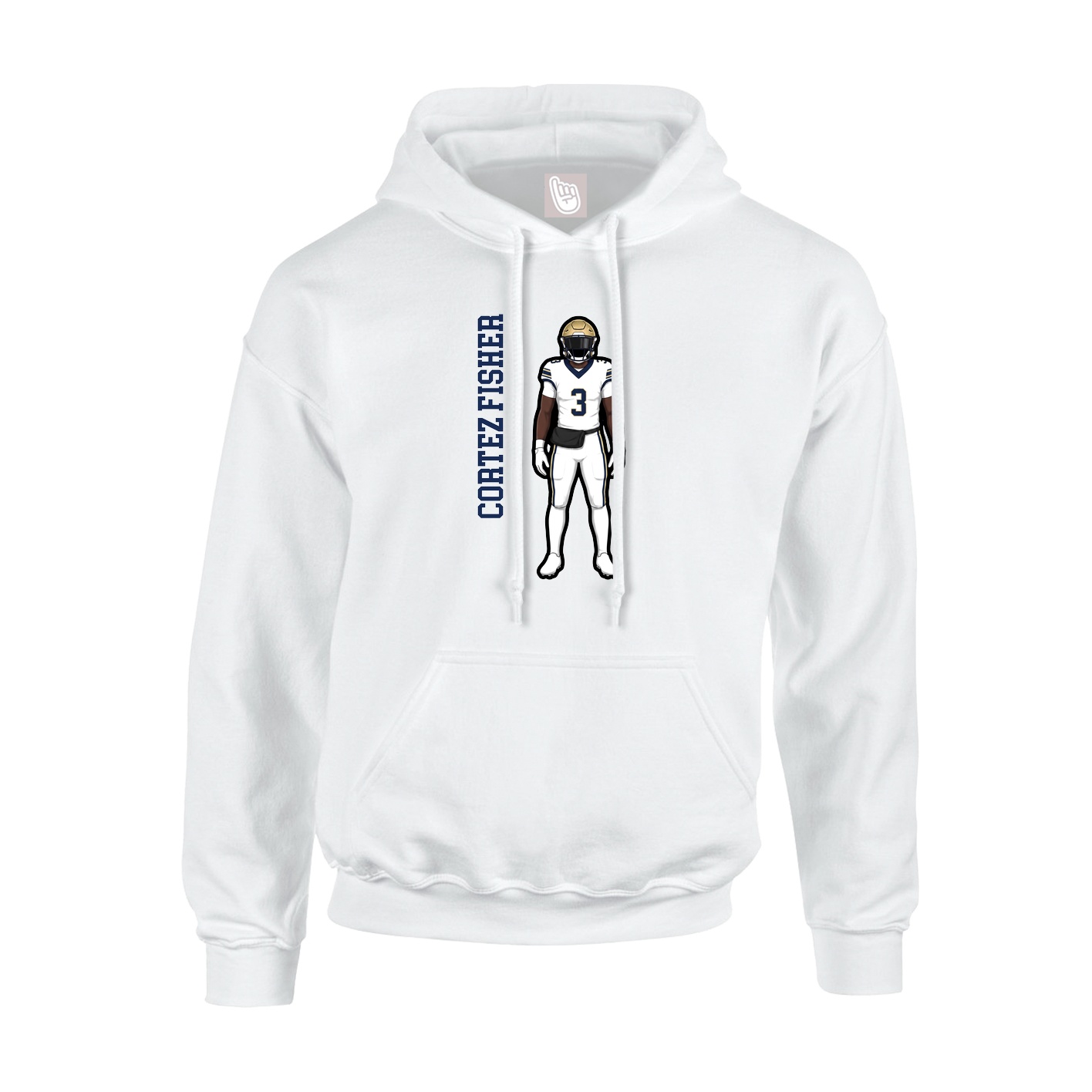Youth Hoodie — Name Vertical in White