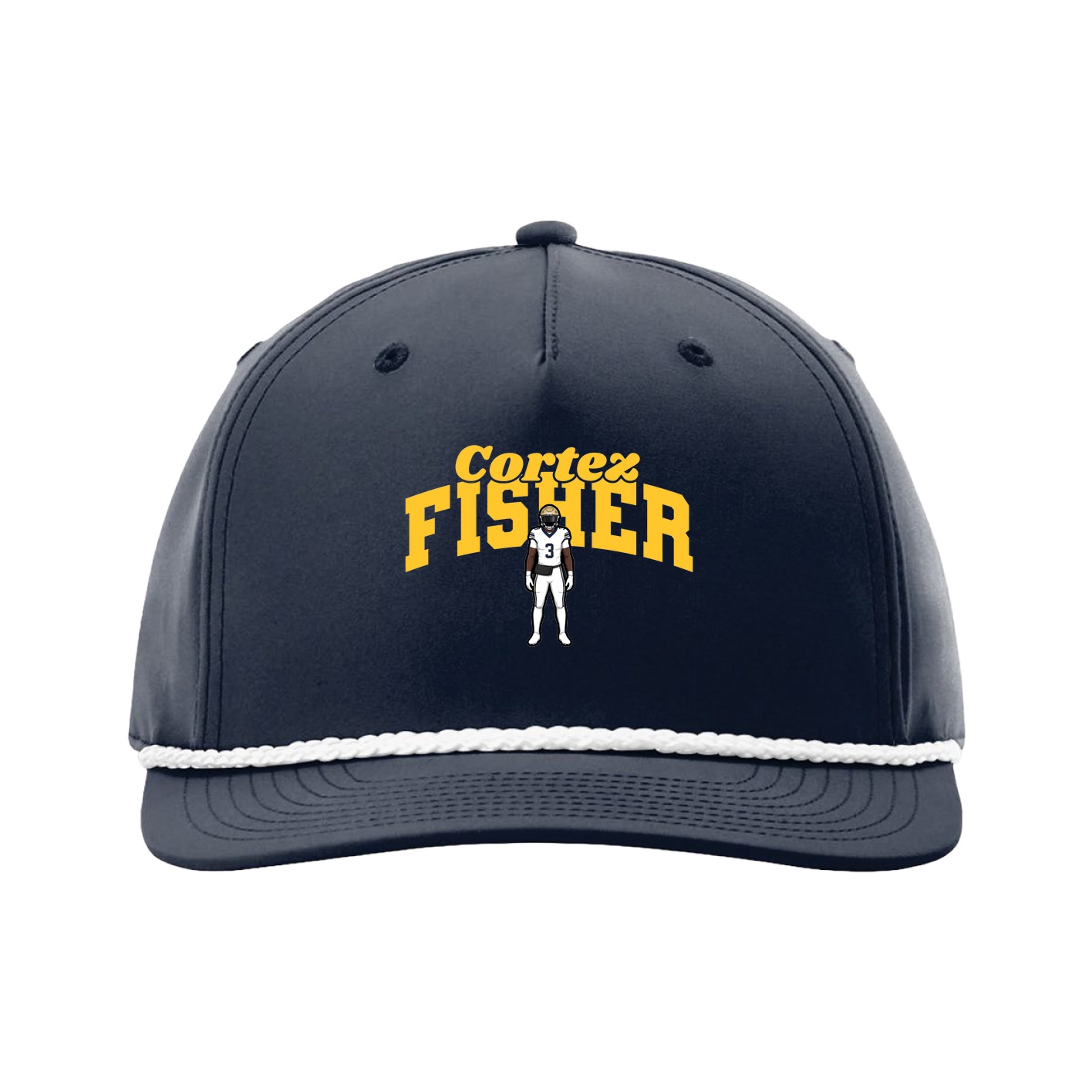 Five-Panel Classic Rope Cap — Signature Arch in Navy