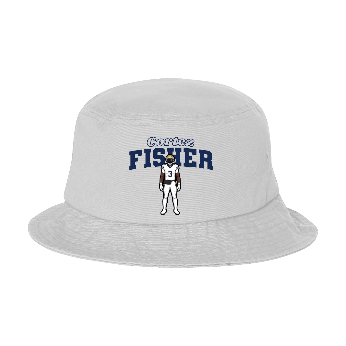 Bucket Cap — Name Arch in White