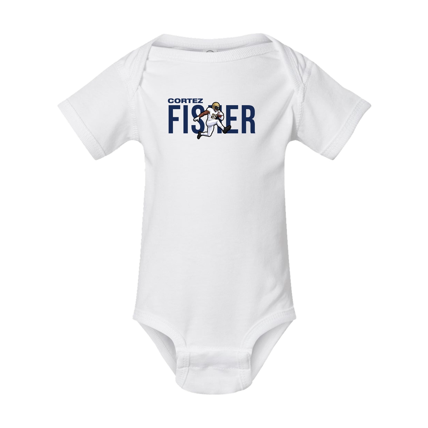 Baby Onesie — Player Name in White