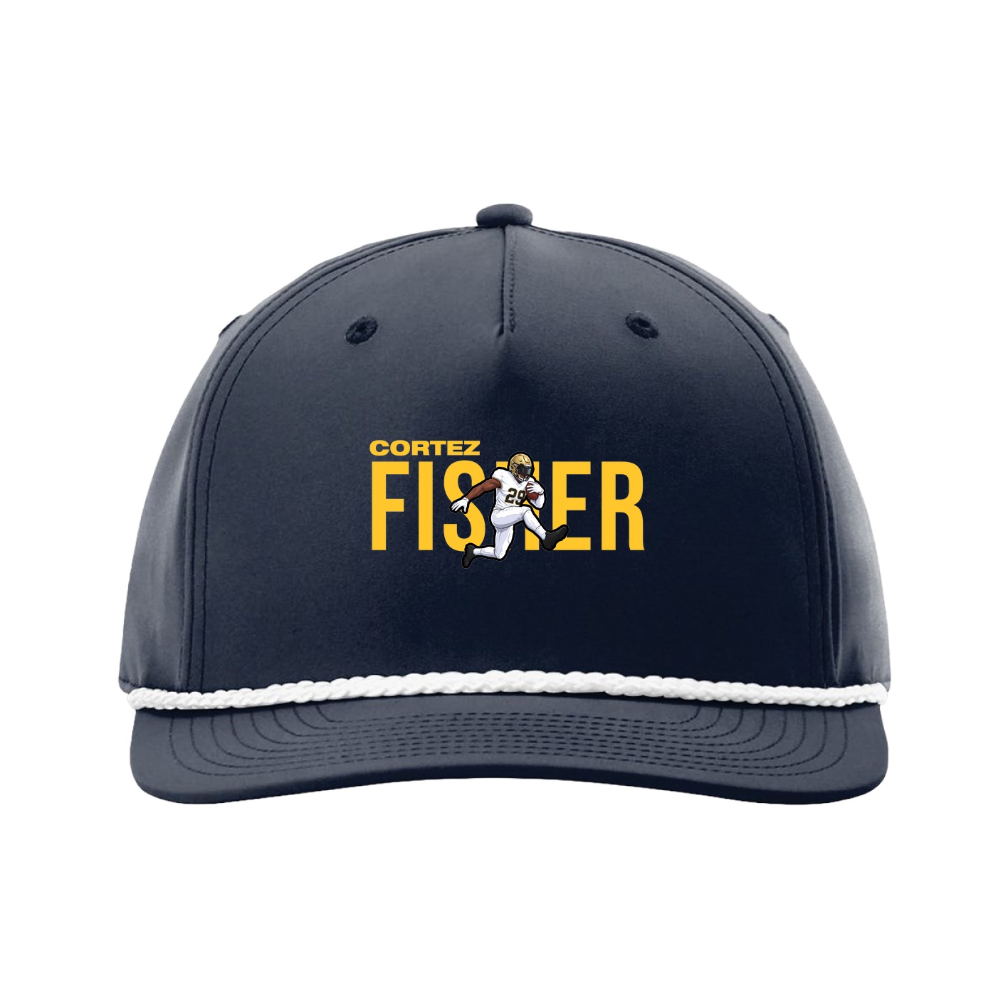 Five-Panel Classic Rope Cap — Player Name in Navy