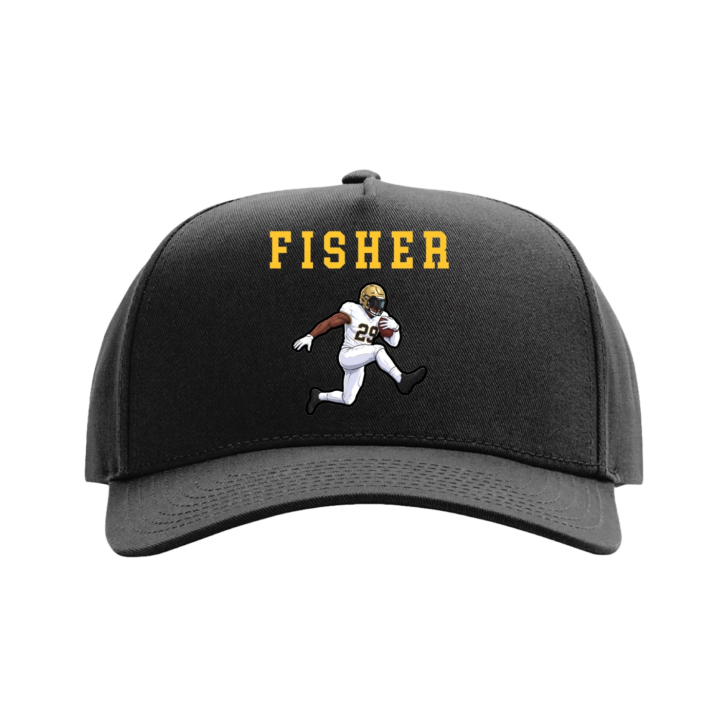 Full Fabric Five-Panel Champ Cap — Shirsey in Black