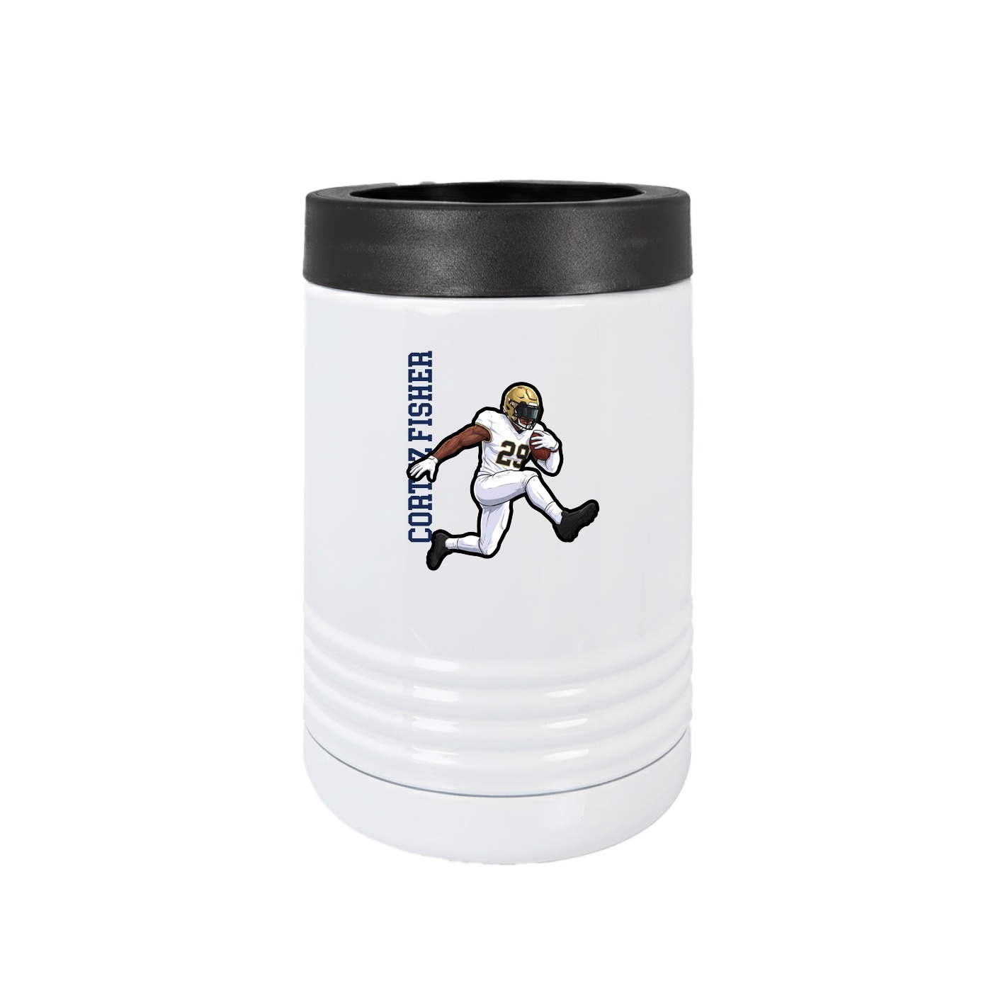 Beverage Holder — Name Vertical in White