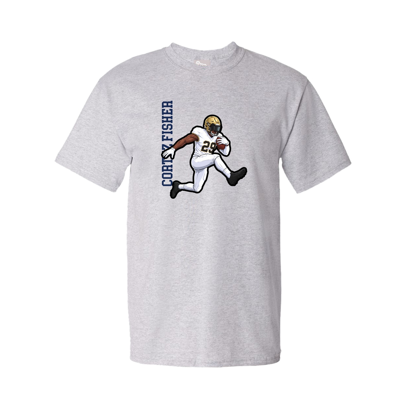 Tee — Name Vertical in Grey