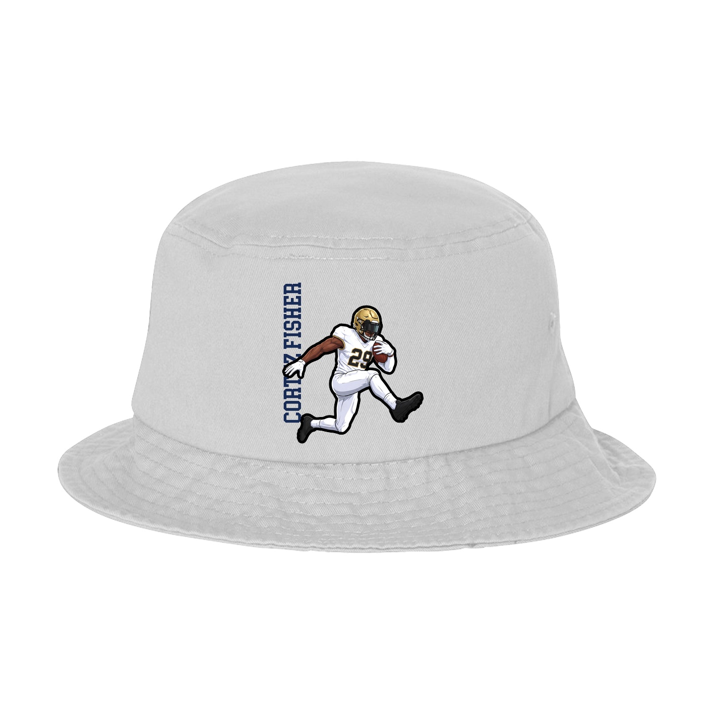 Bucket Cap — Name Vertical in White