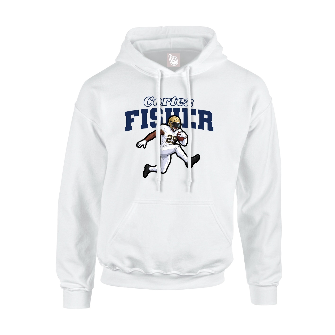 Youth Hoodie — Name Arch in White
