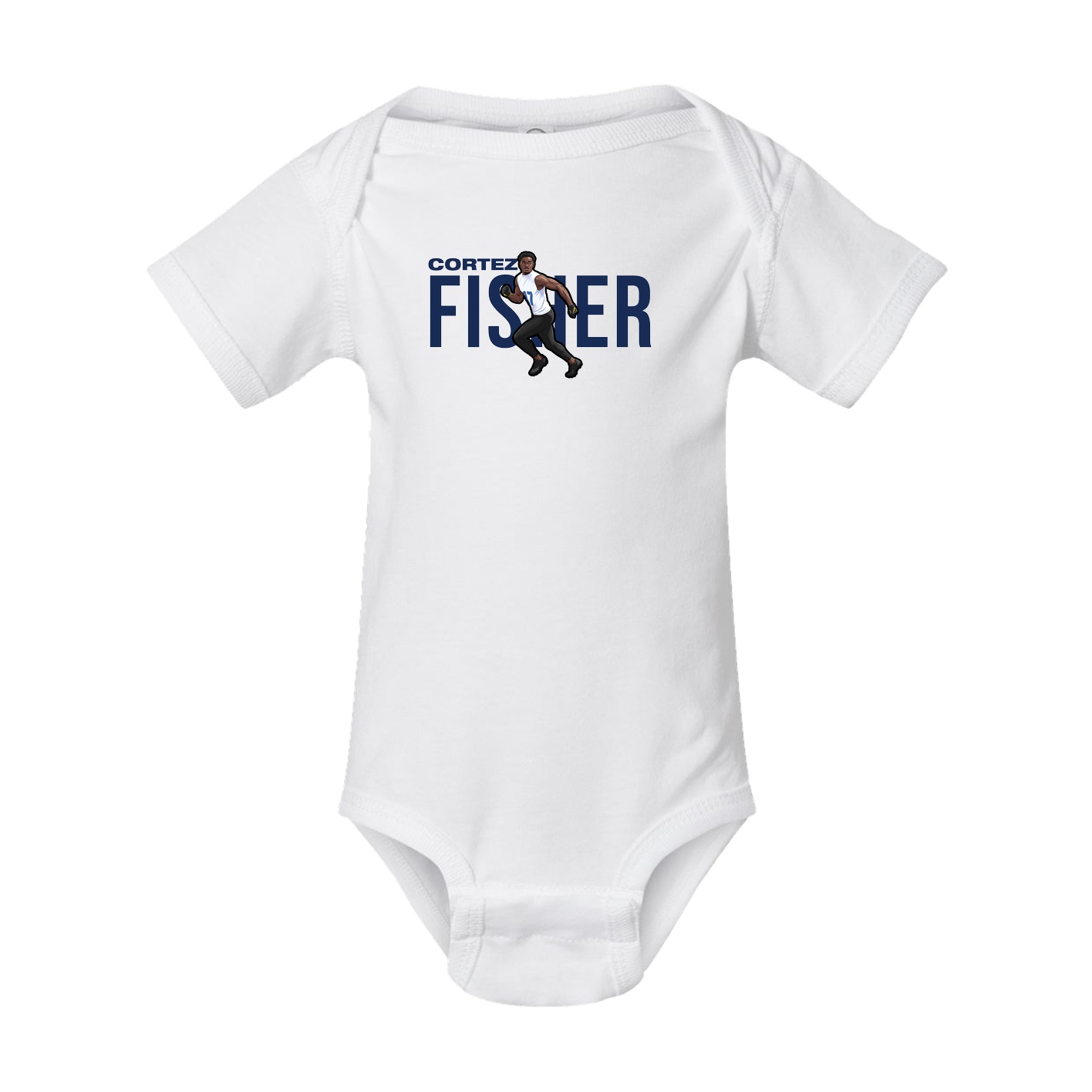 Baby Onesie — Player Name in White