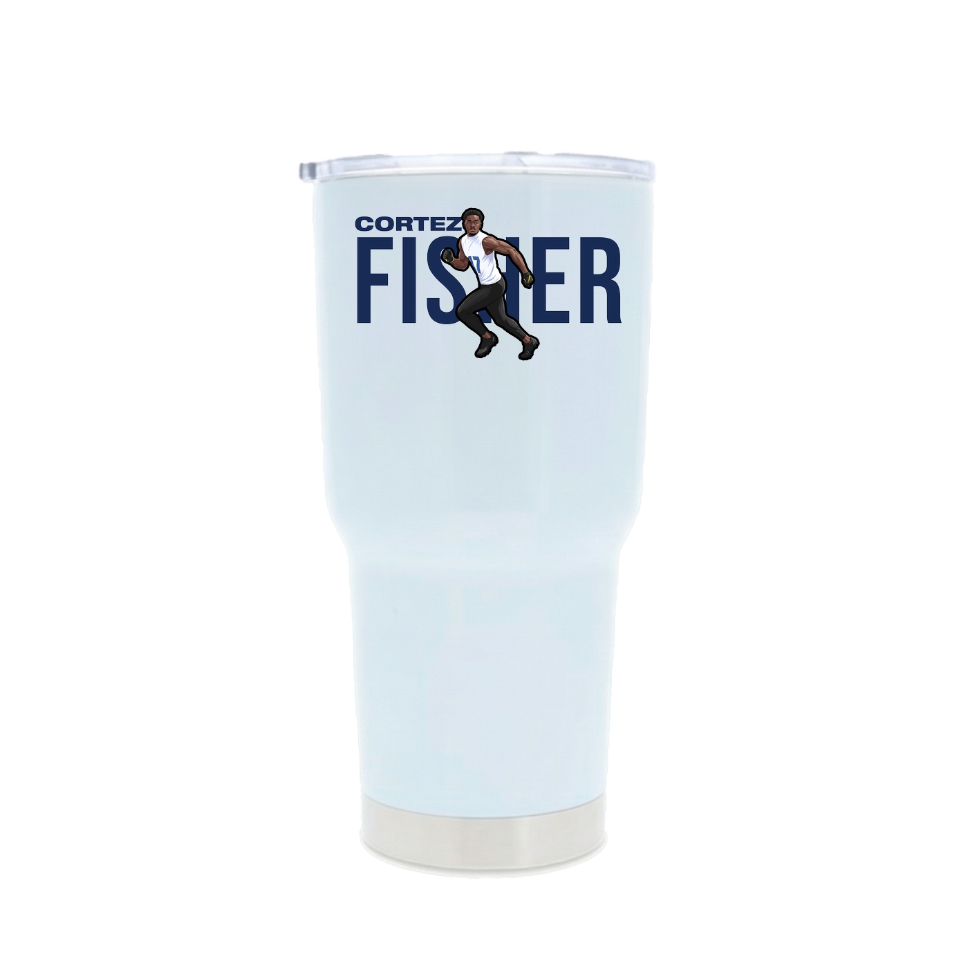 30oz Stainless Steel Tumbler — Player Name in White