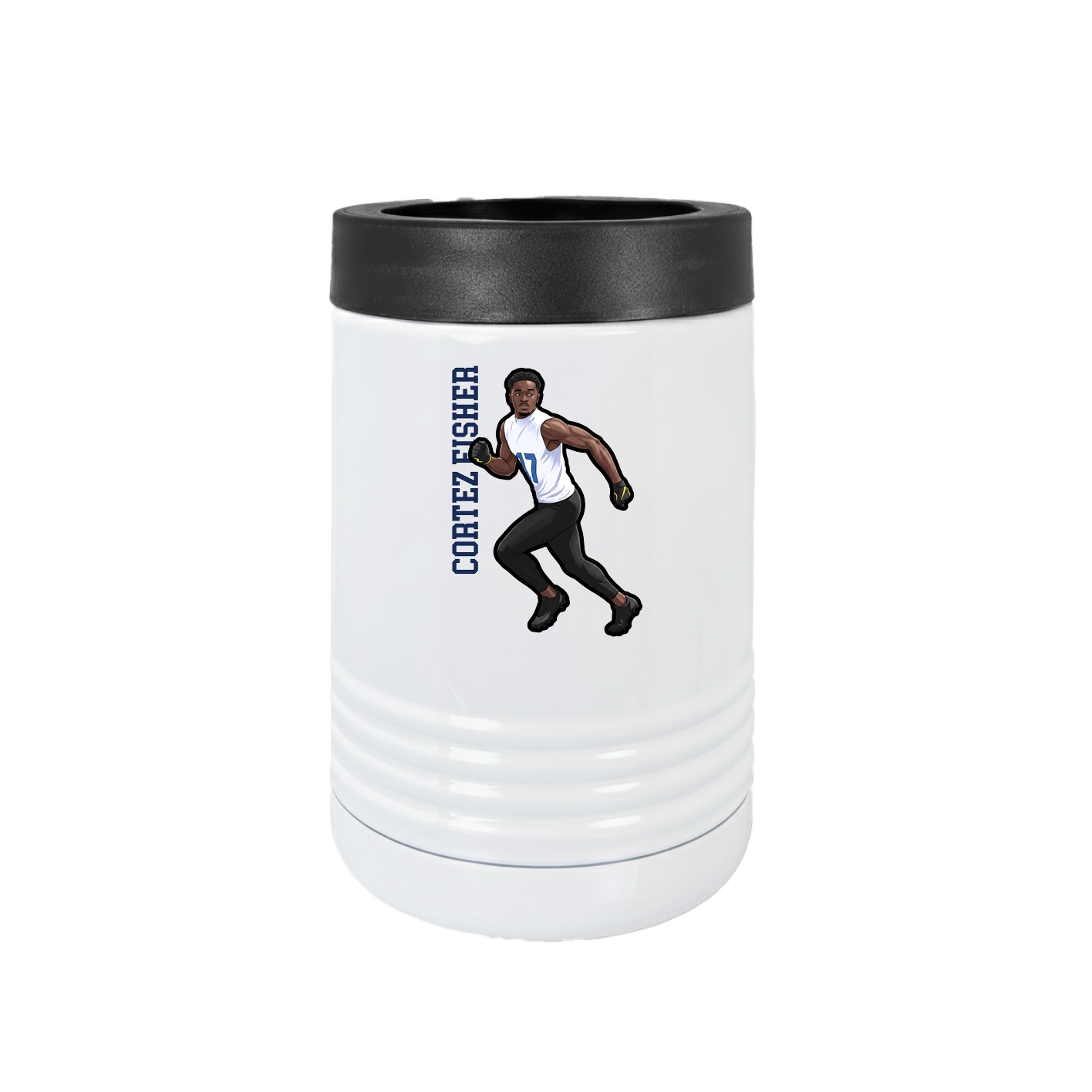 Beverage Holder — Name Vertical in White
