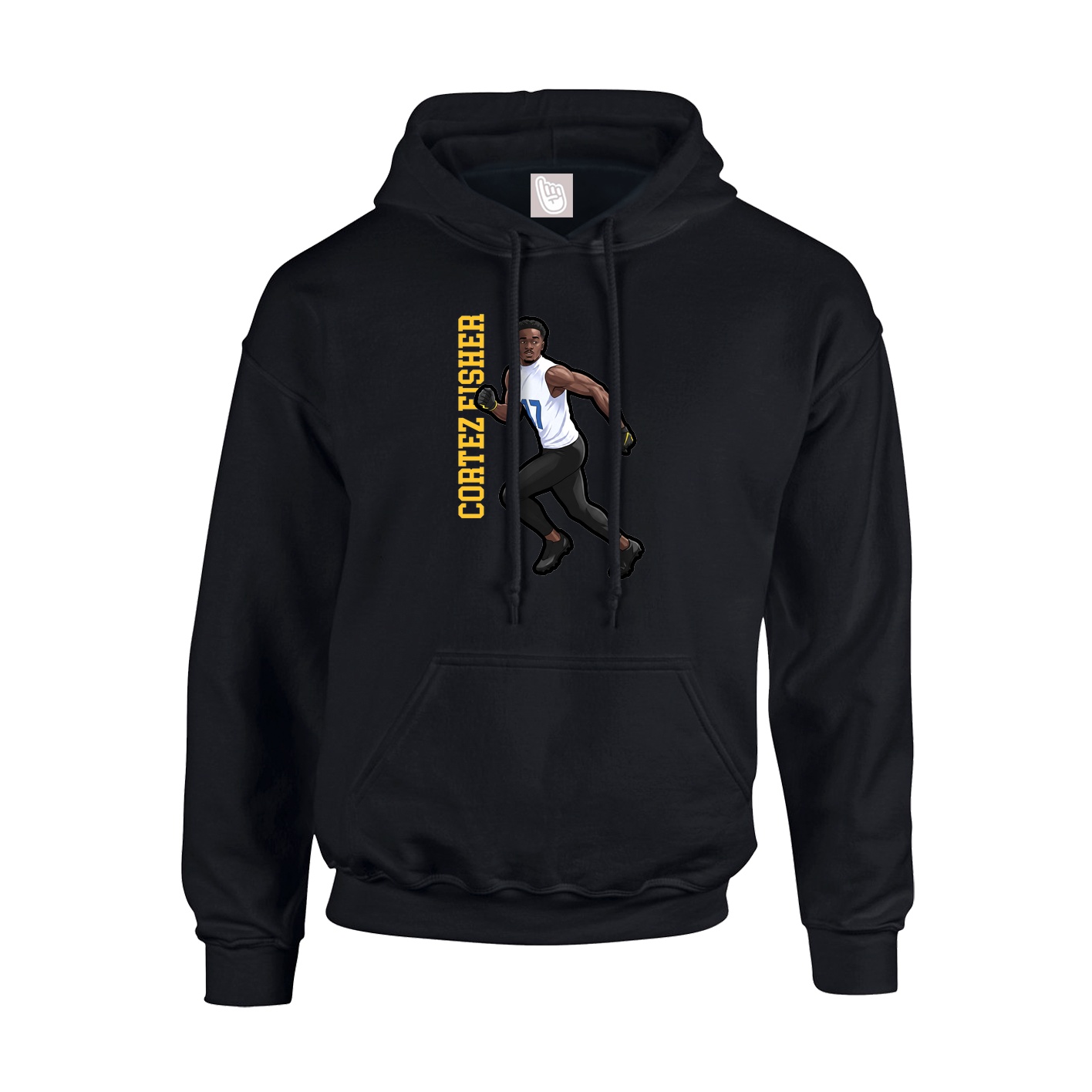 Hoodie — Name Vertical in Black