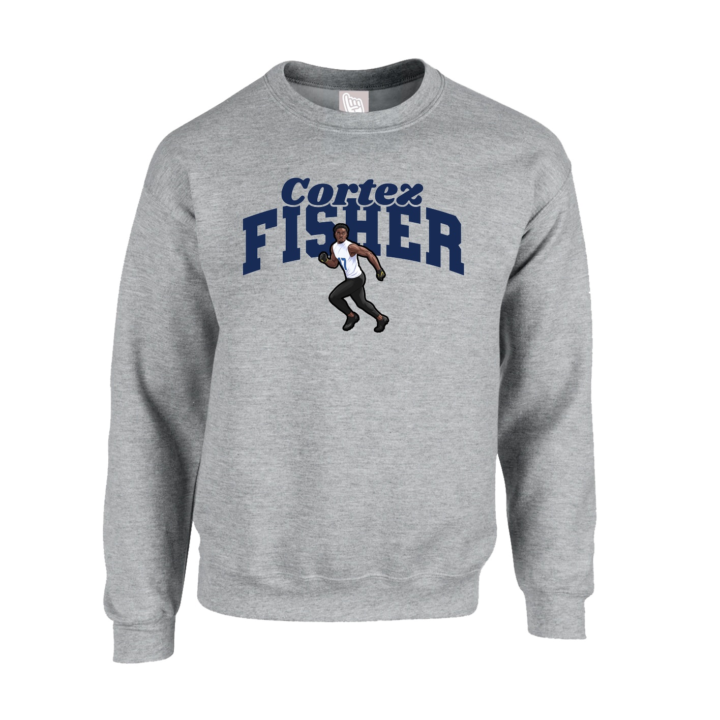 Fleece Crew — Signature Arch in Grey