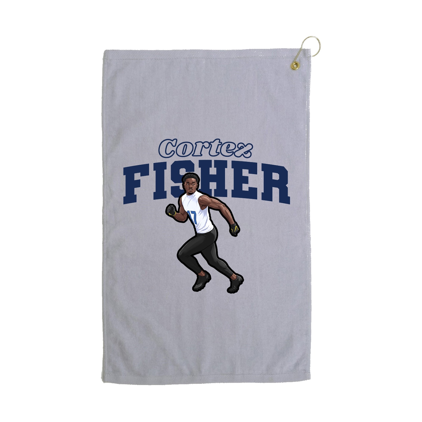 Golf Towel — Name Arch in Grey