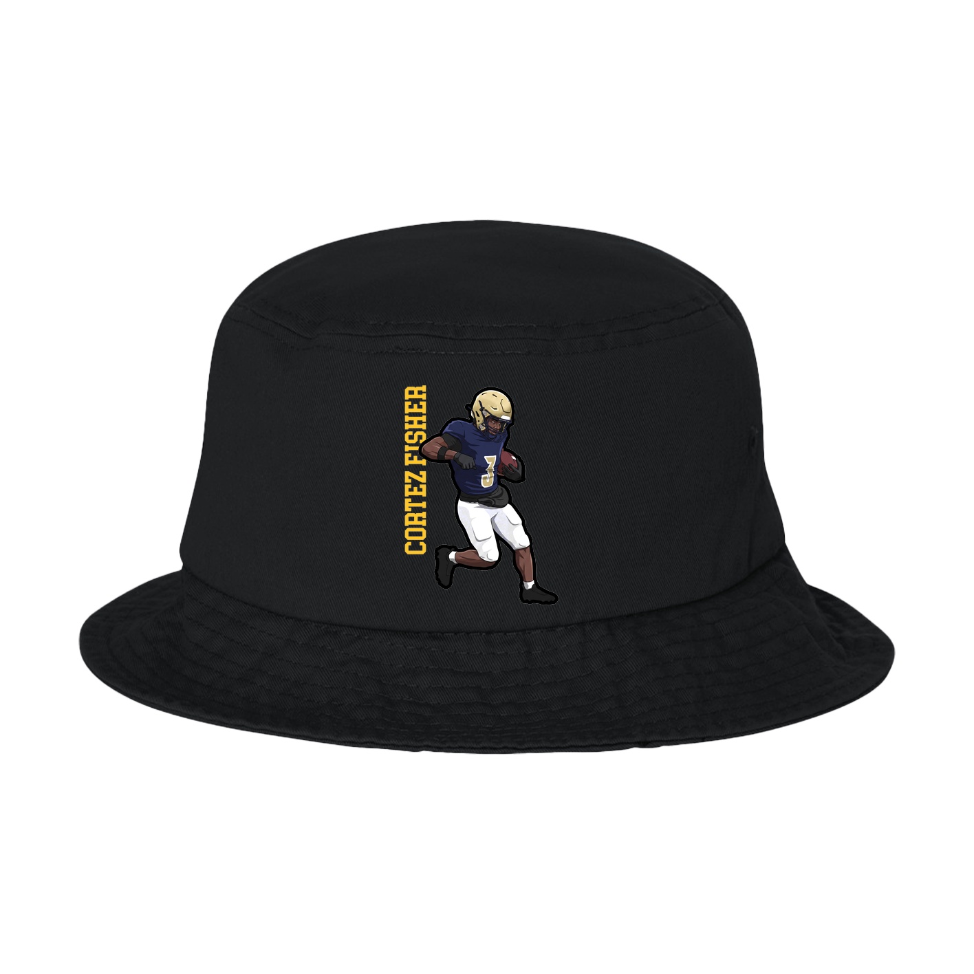 Bucket Cap — Name Vertical in Black