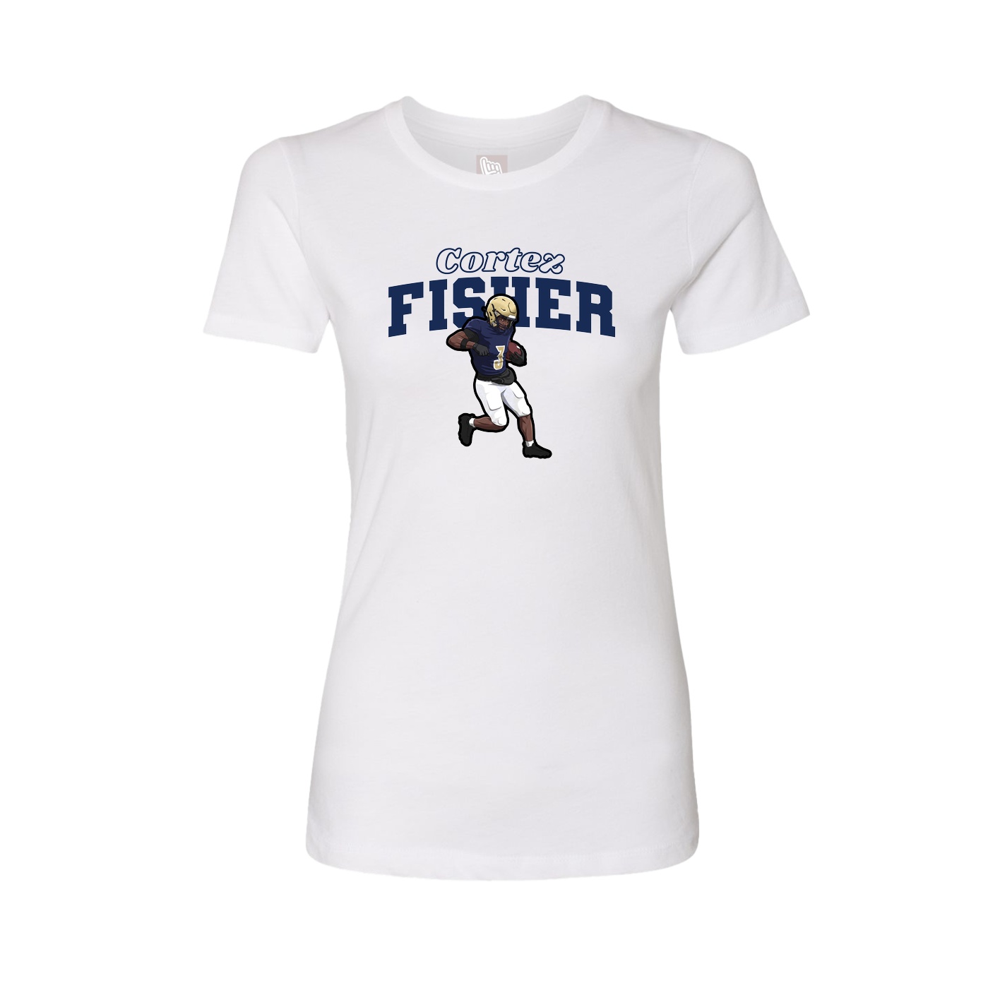 Fitted Women's Tee — Name Arch in White