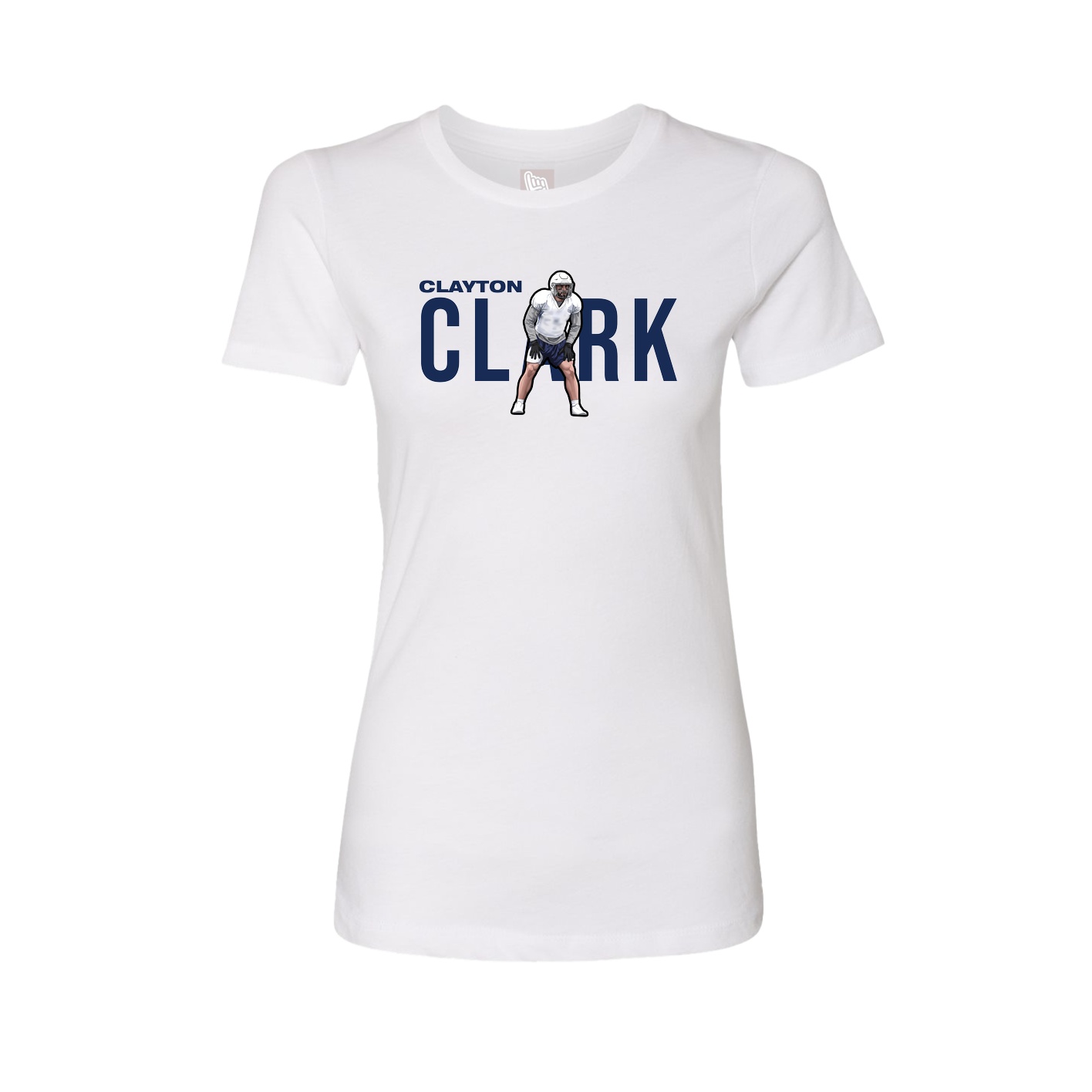 Fitted Women's Tee — Player Name in White