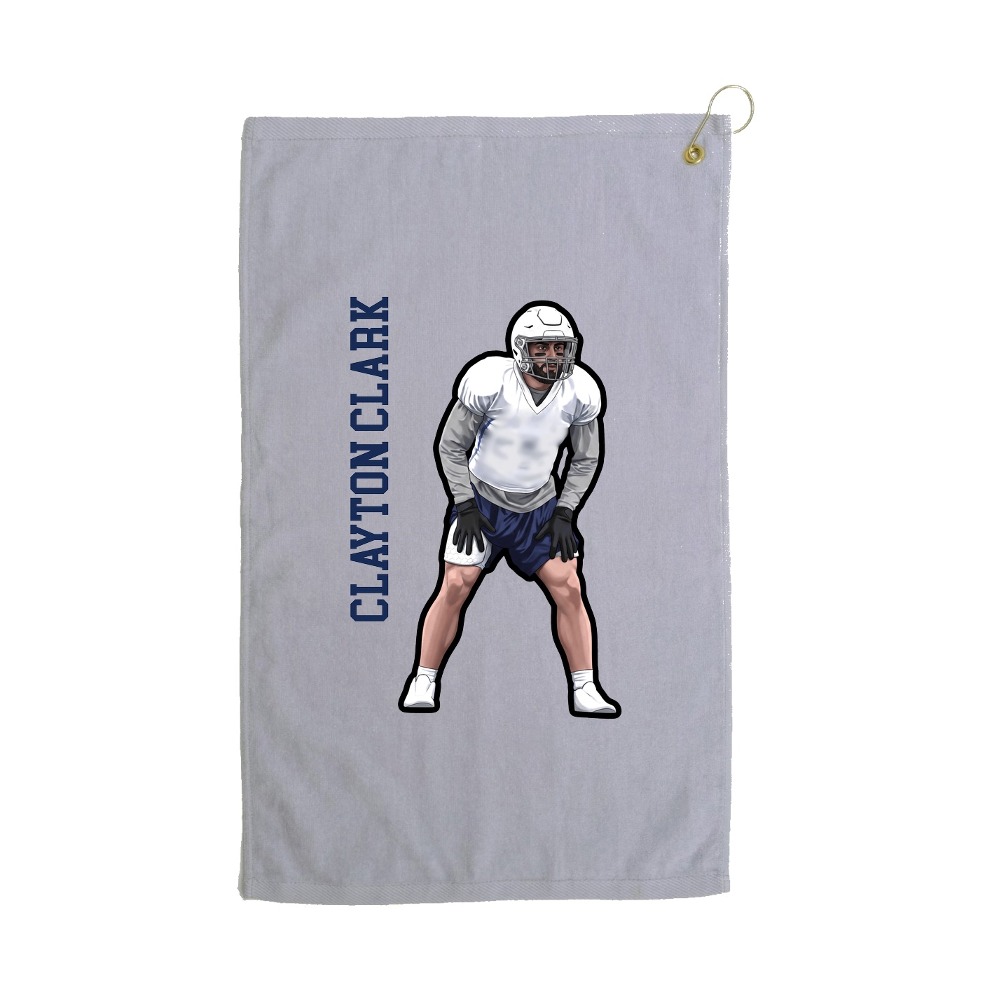 Golf Towel — Name Vertical in Grey