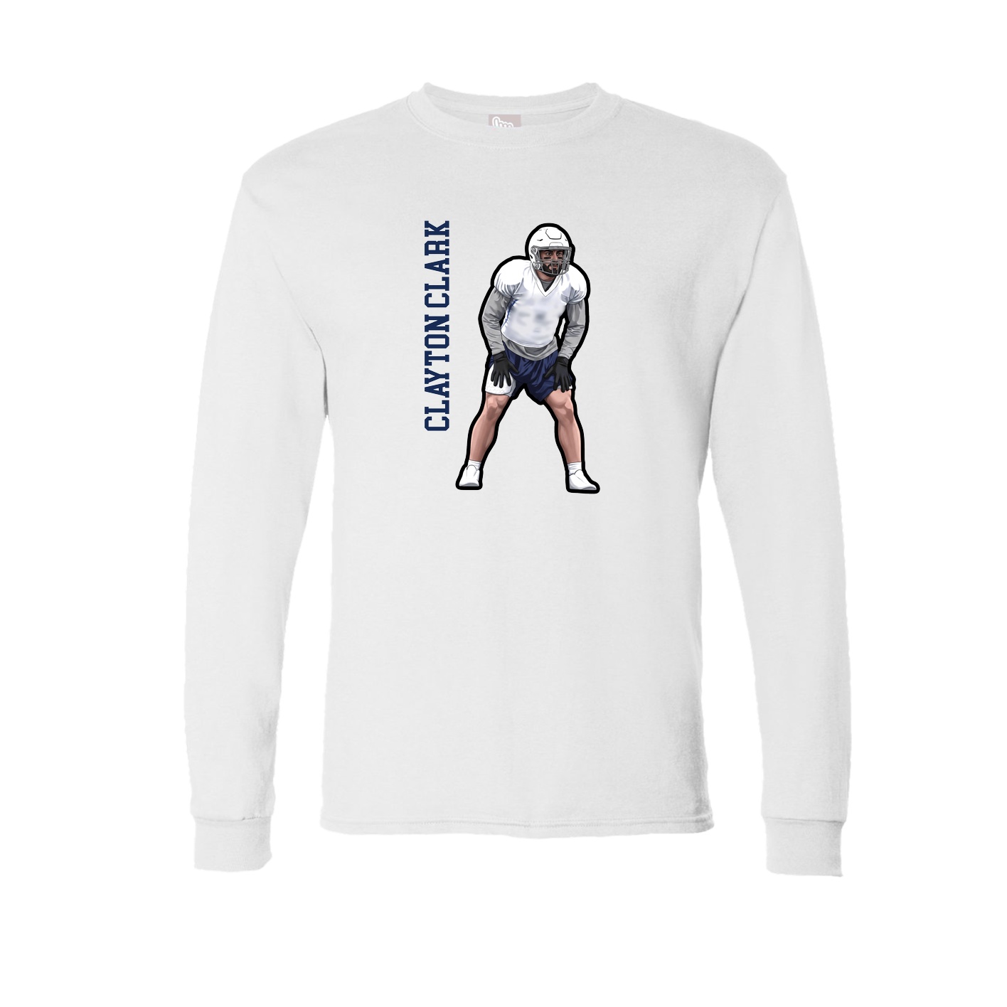 Long Sleeve Tee — Name Vertical in White