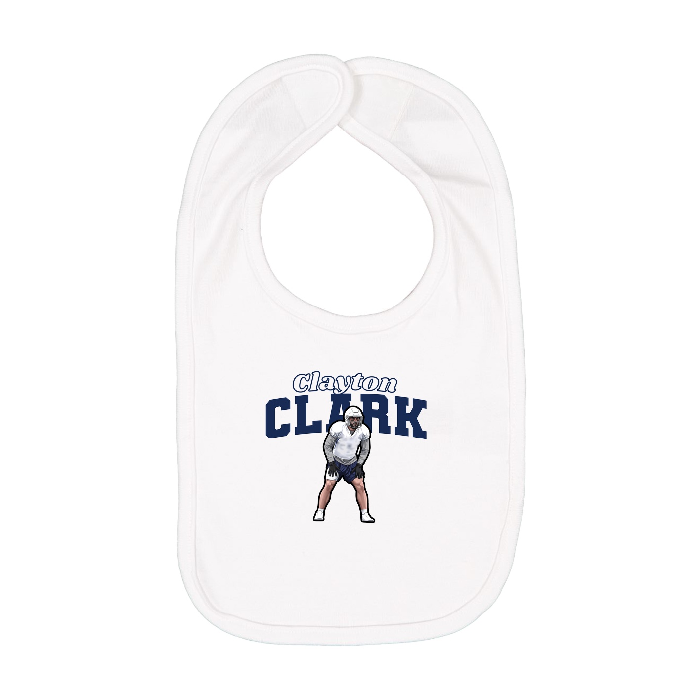 Infant Bib — Name Arch in White
