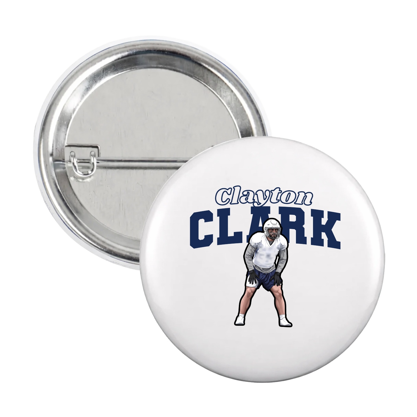 Game Day Button — Name Arch in White