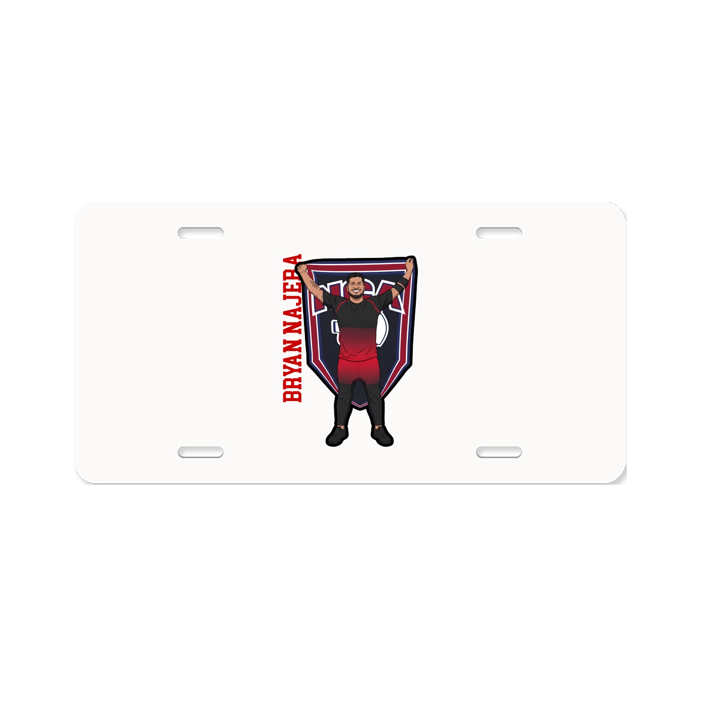 License Plate — Name Vertical in Classic