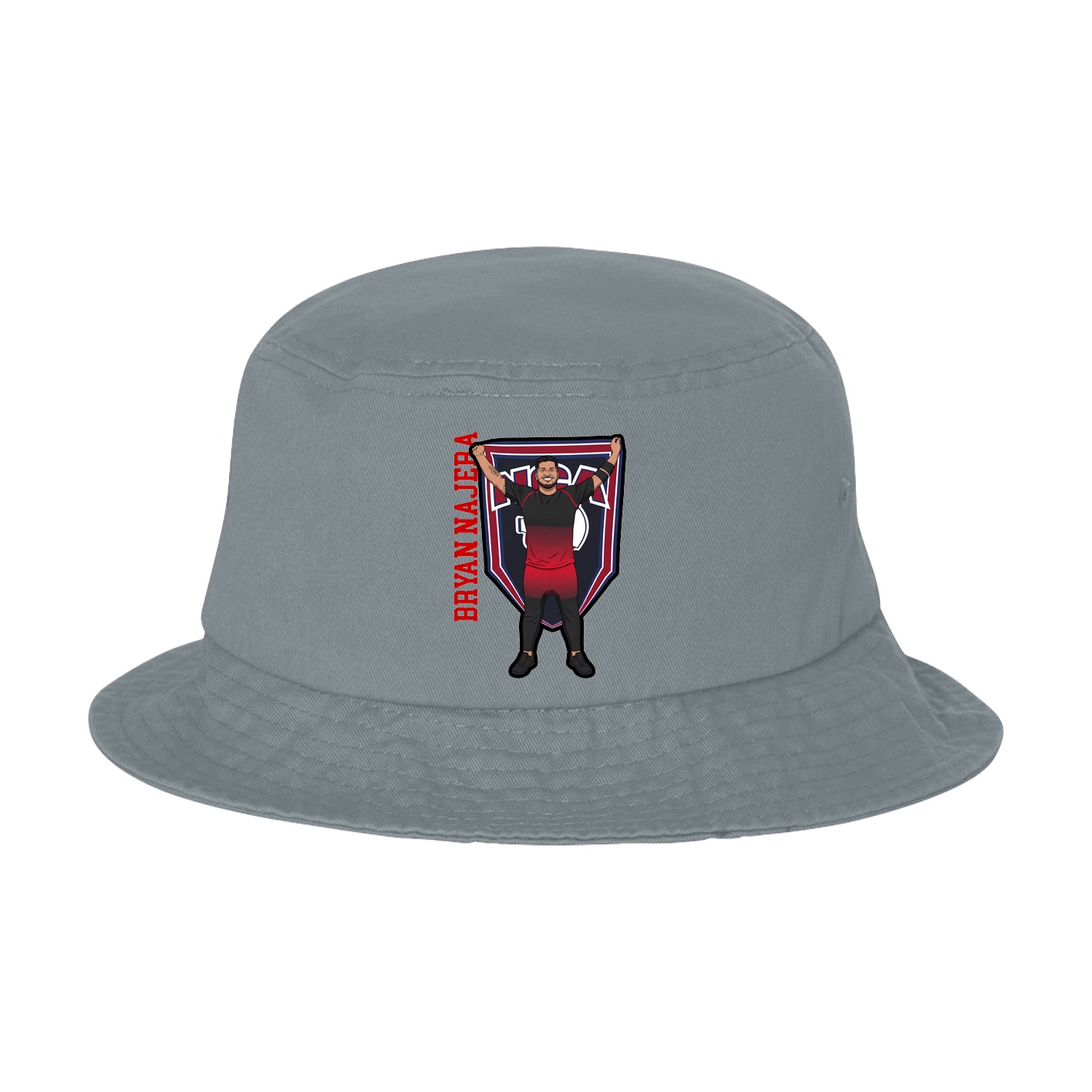 Bucket Cap — Name Vertical in Grey