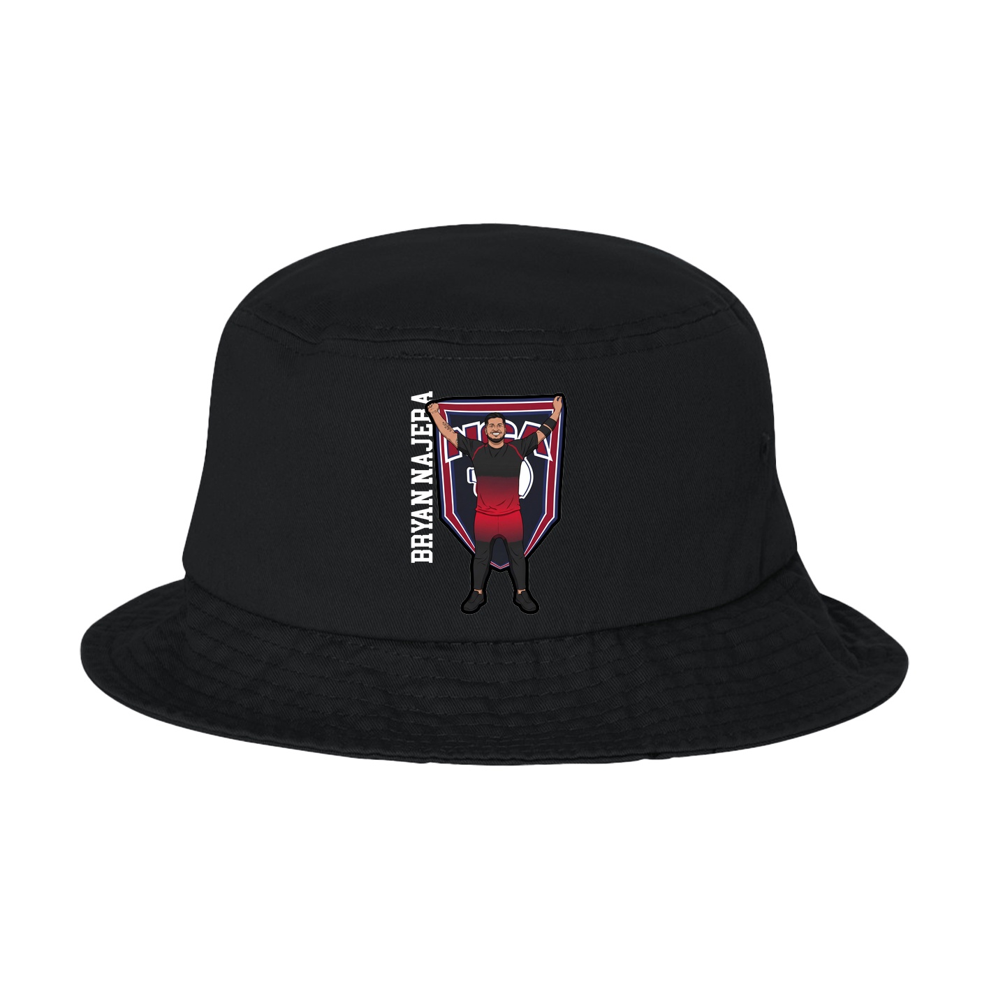 Bucket Cap — Name Vertical in Black