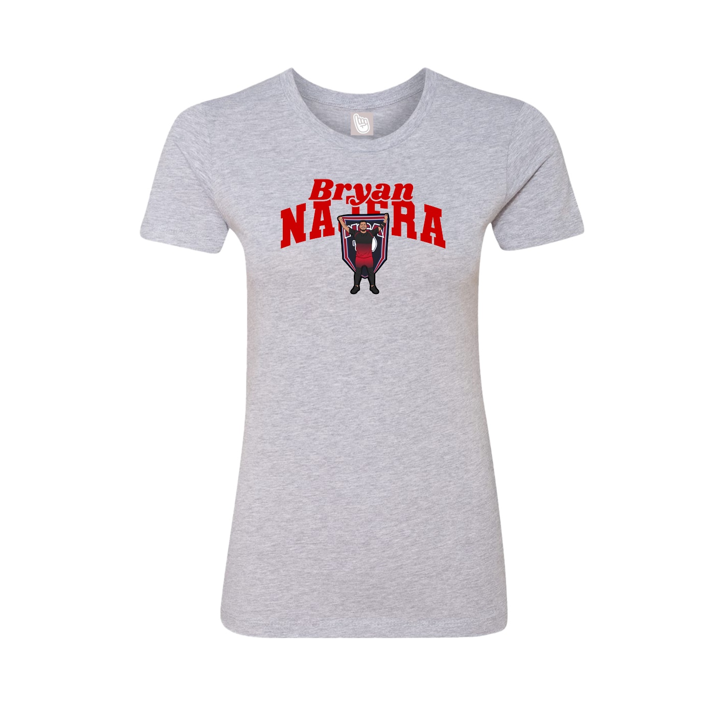 Fitted Women's Tee — Signature Arch in Grey
