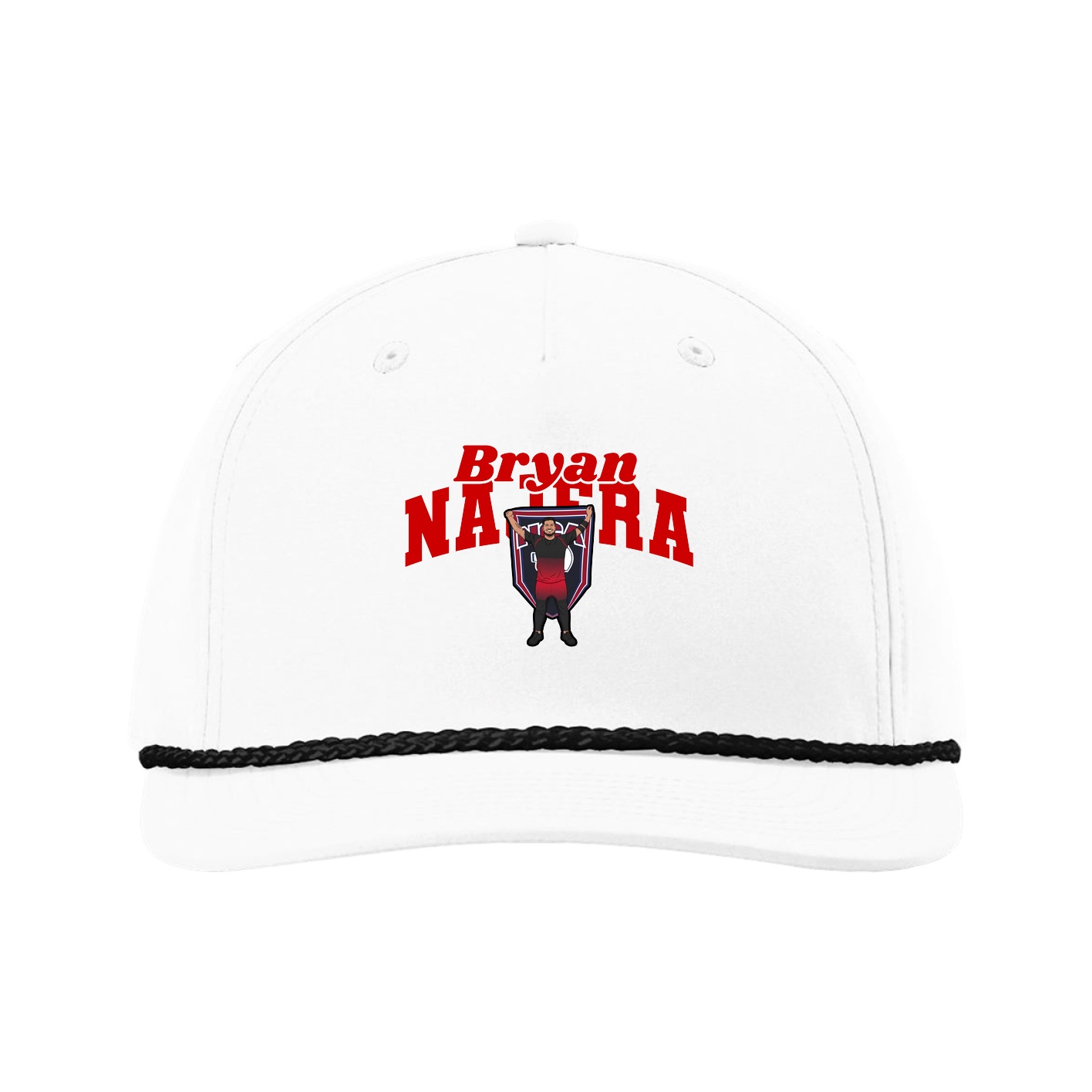 Five-Panel Classic Rope Cap — Signature Arch in White