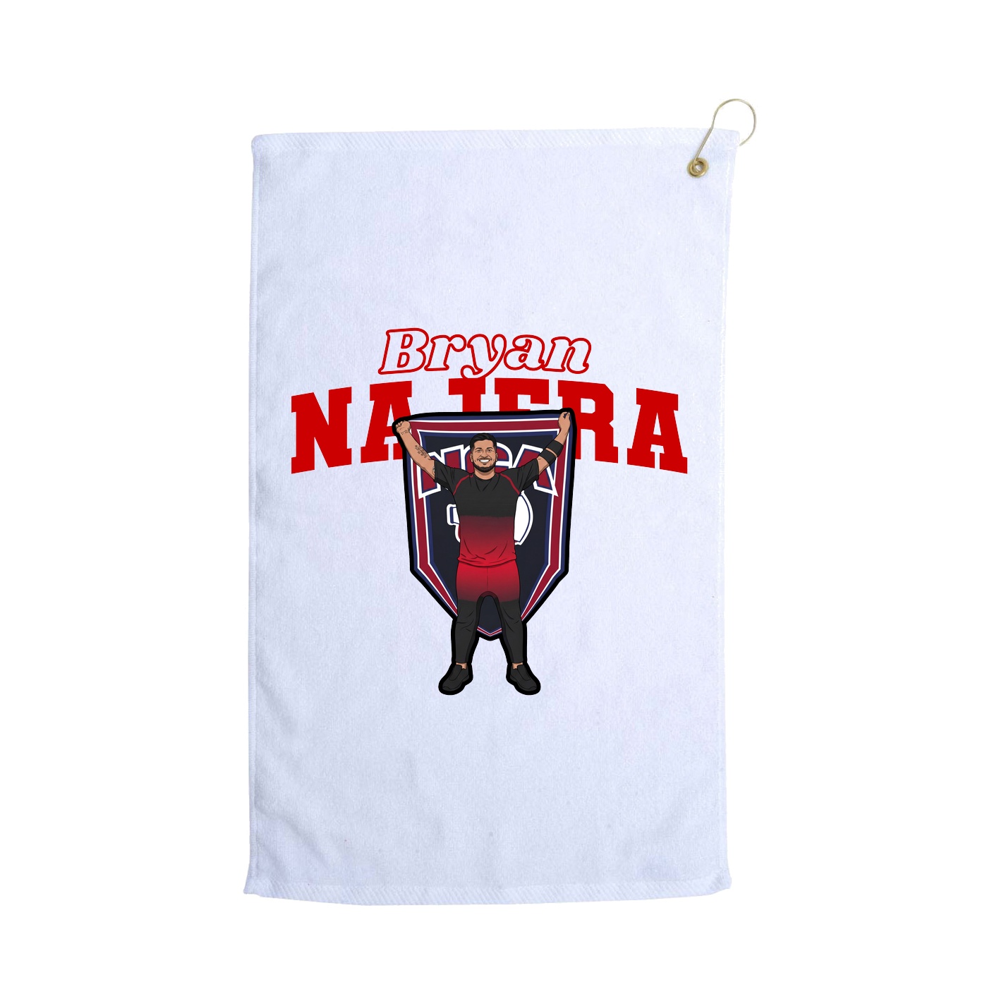 Golf Towel — Name Arch in White