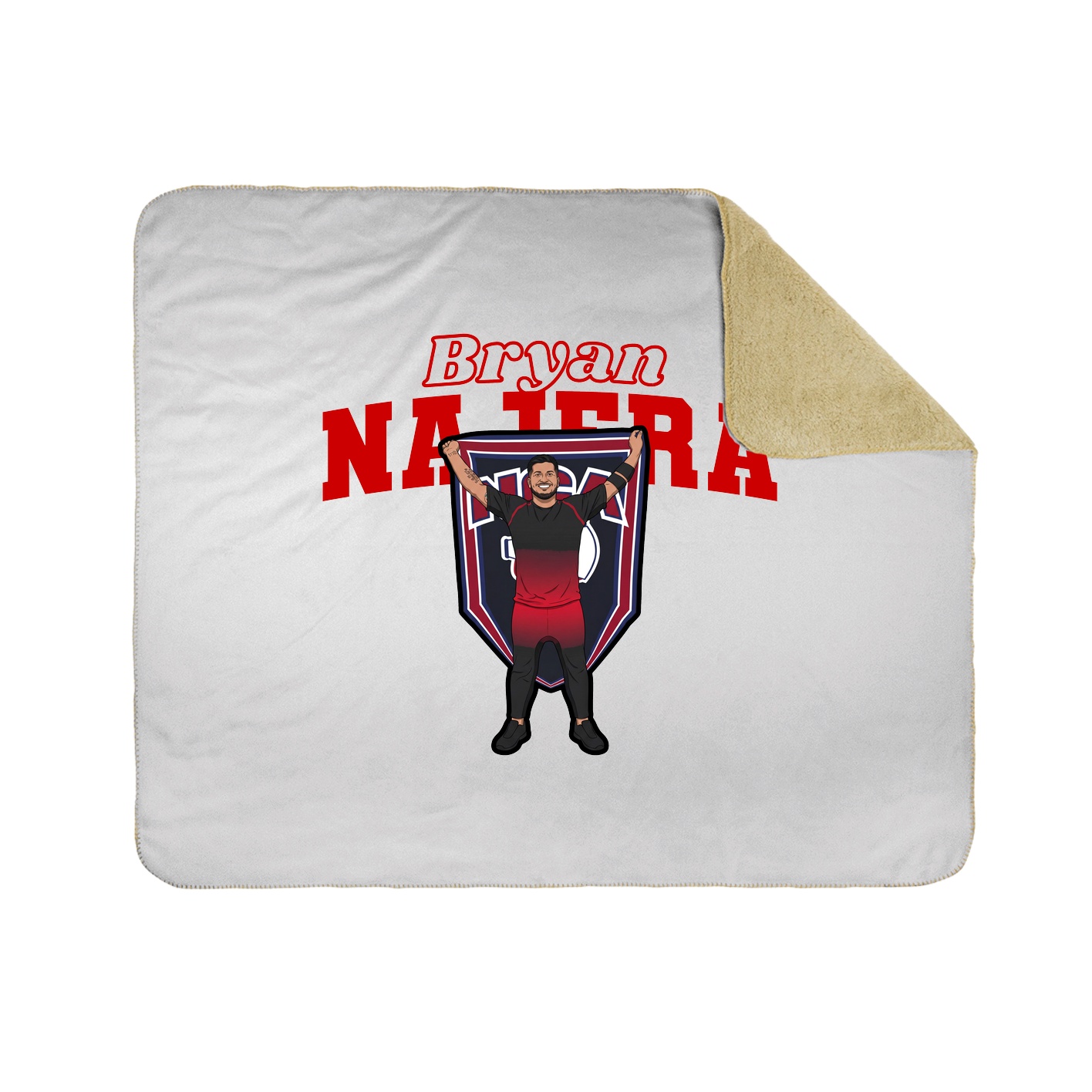 Throw Blanket — Name Arch in White