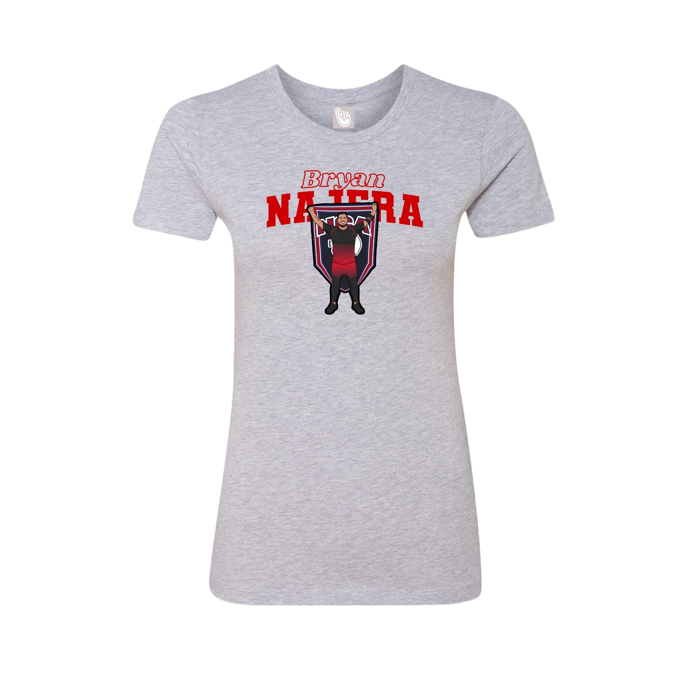 Womens Tee — Name Arch in Grey