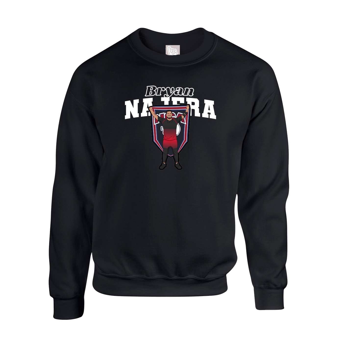 Fleece Crew — Name Arch in Black