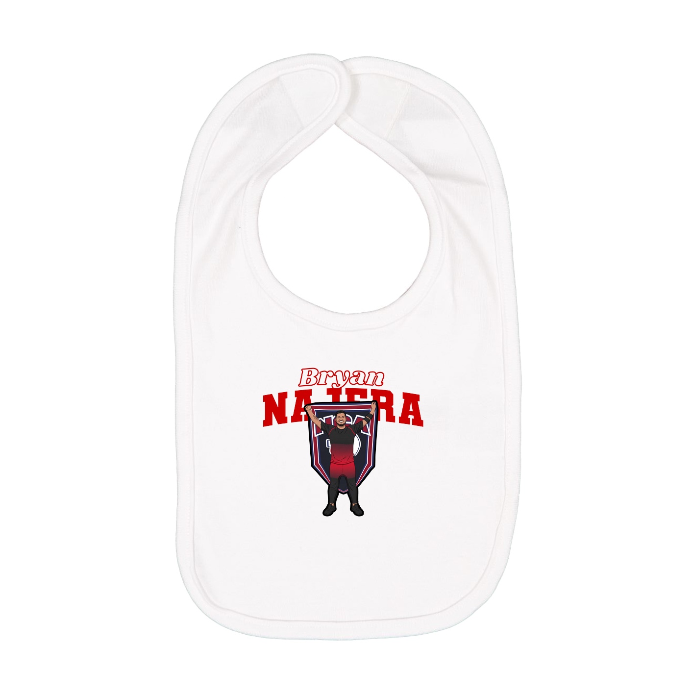 Infant Bib — Name Arch in White