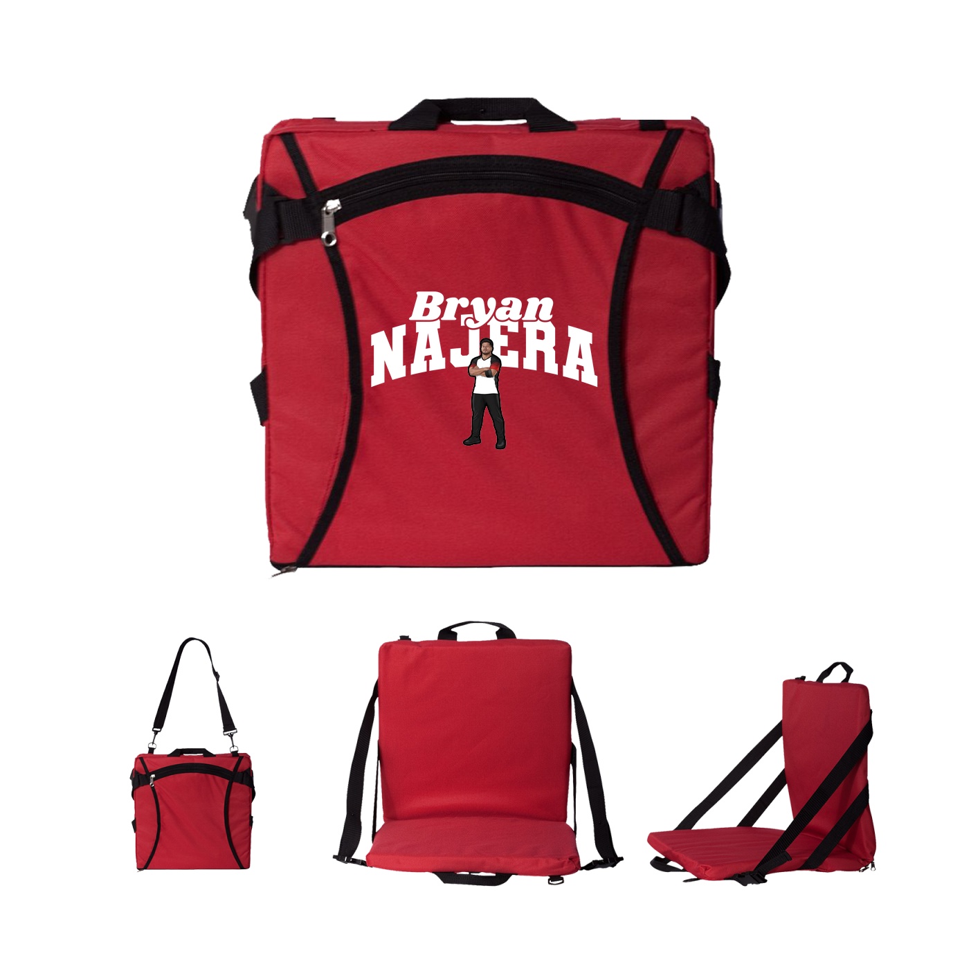 Folding Stadium Seat — Signature Arch in Red