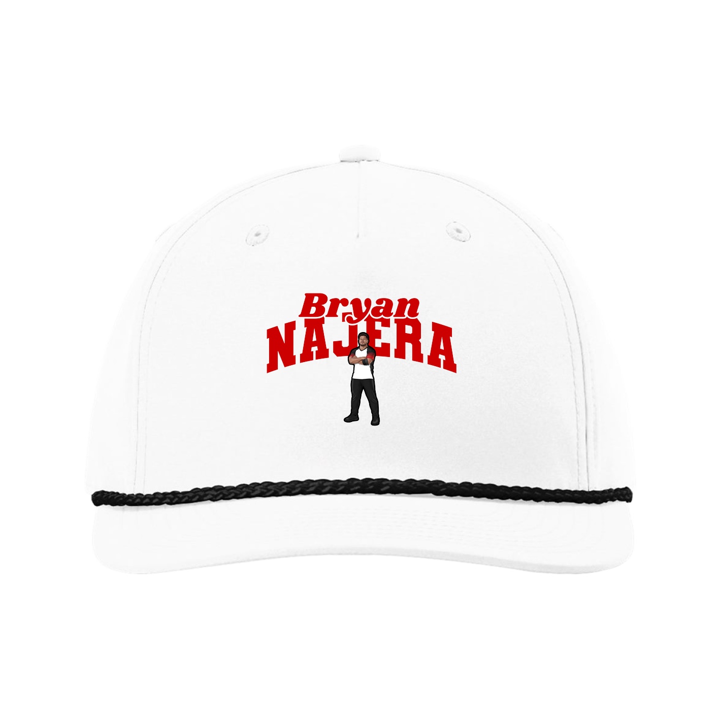 Five-Panel Classic Rope Cap — Signature Arch in White