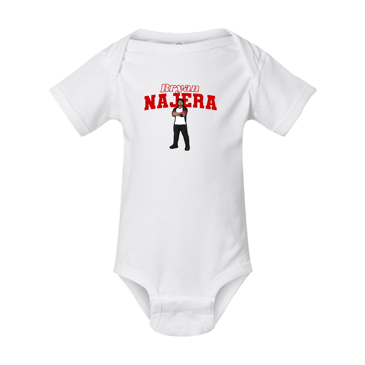 Baby Onesie — Name Arch in White