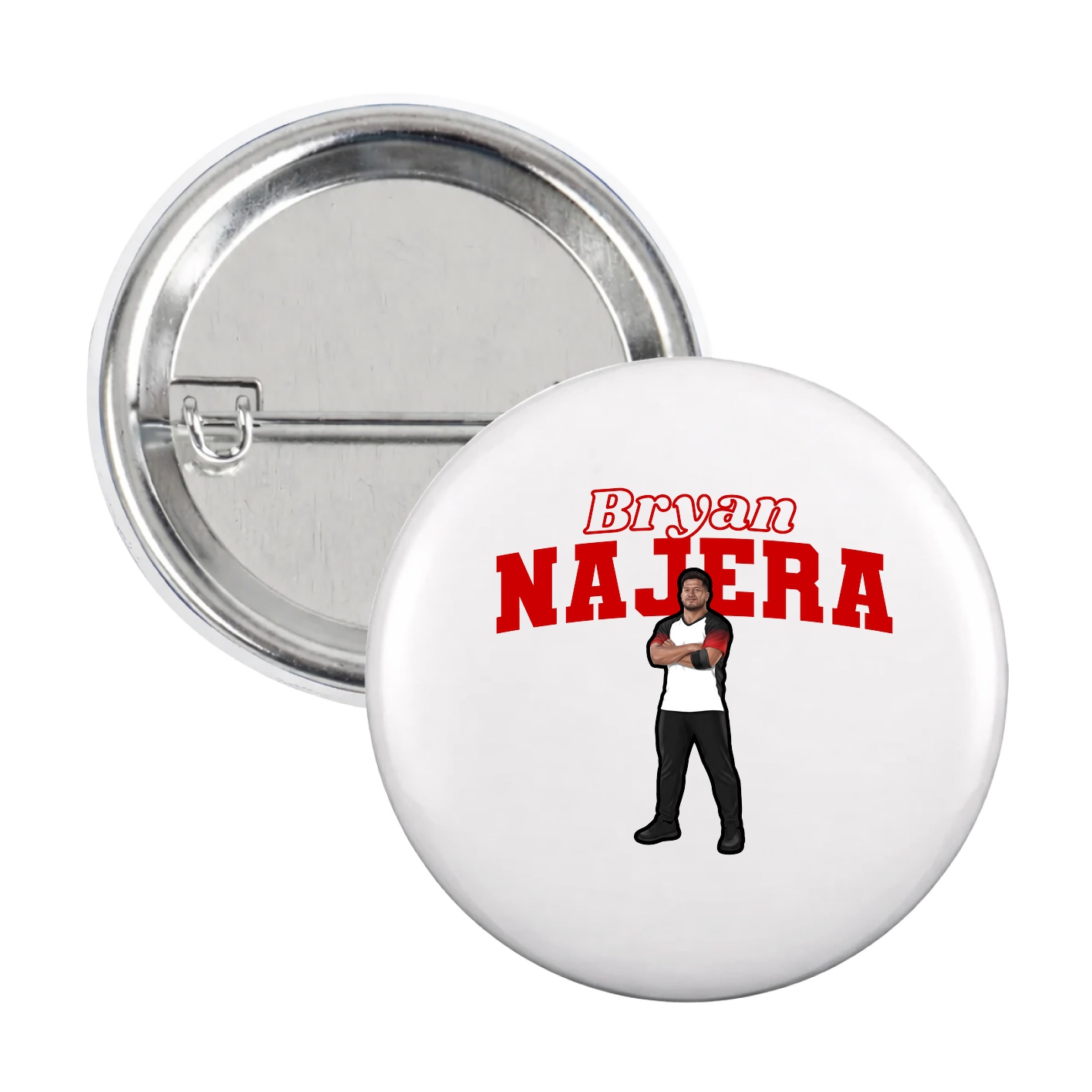 Game Day Button — Name Arch in White
