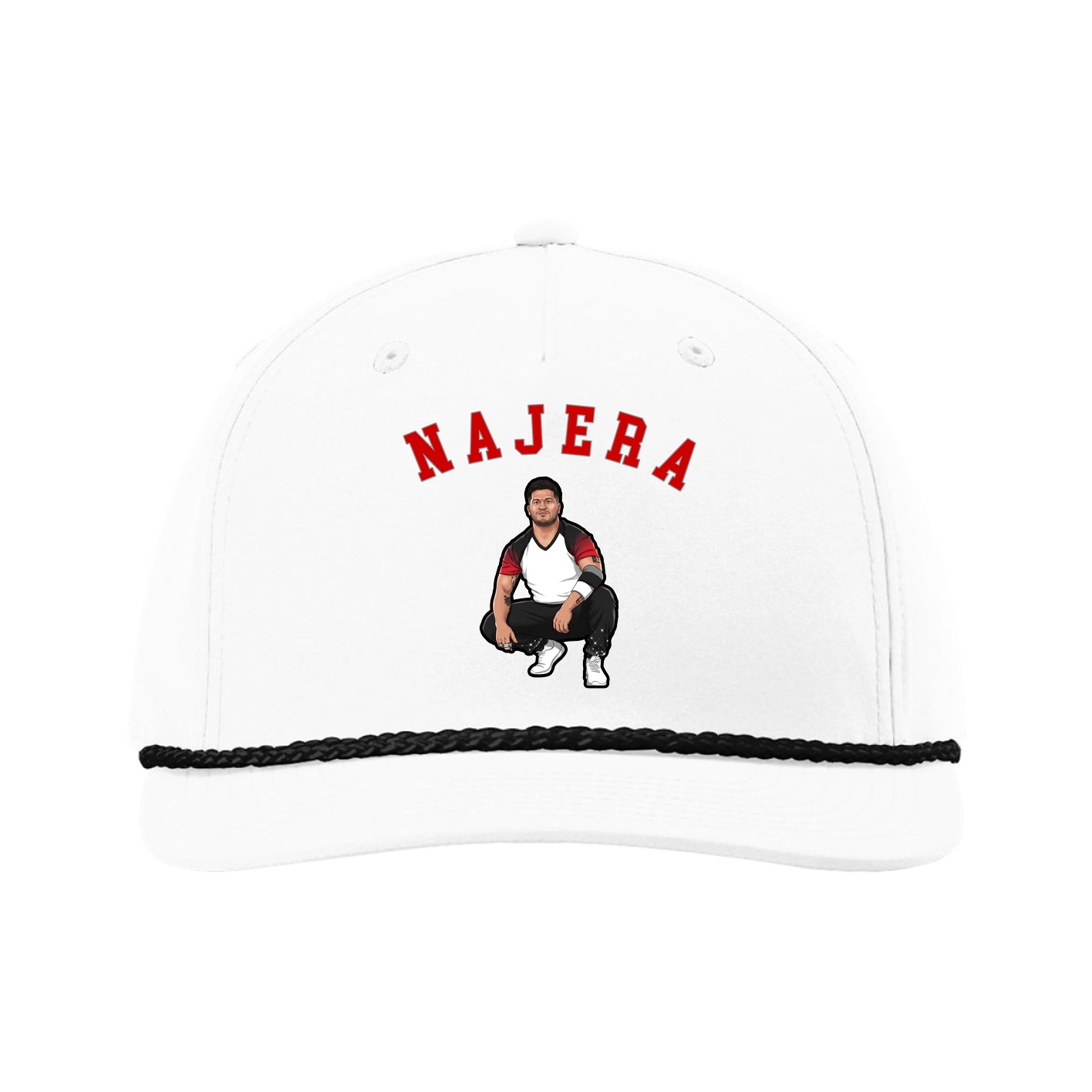 Five-Panel Classic Rope Cap — Shirsey Arch in White