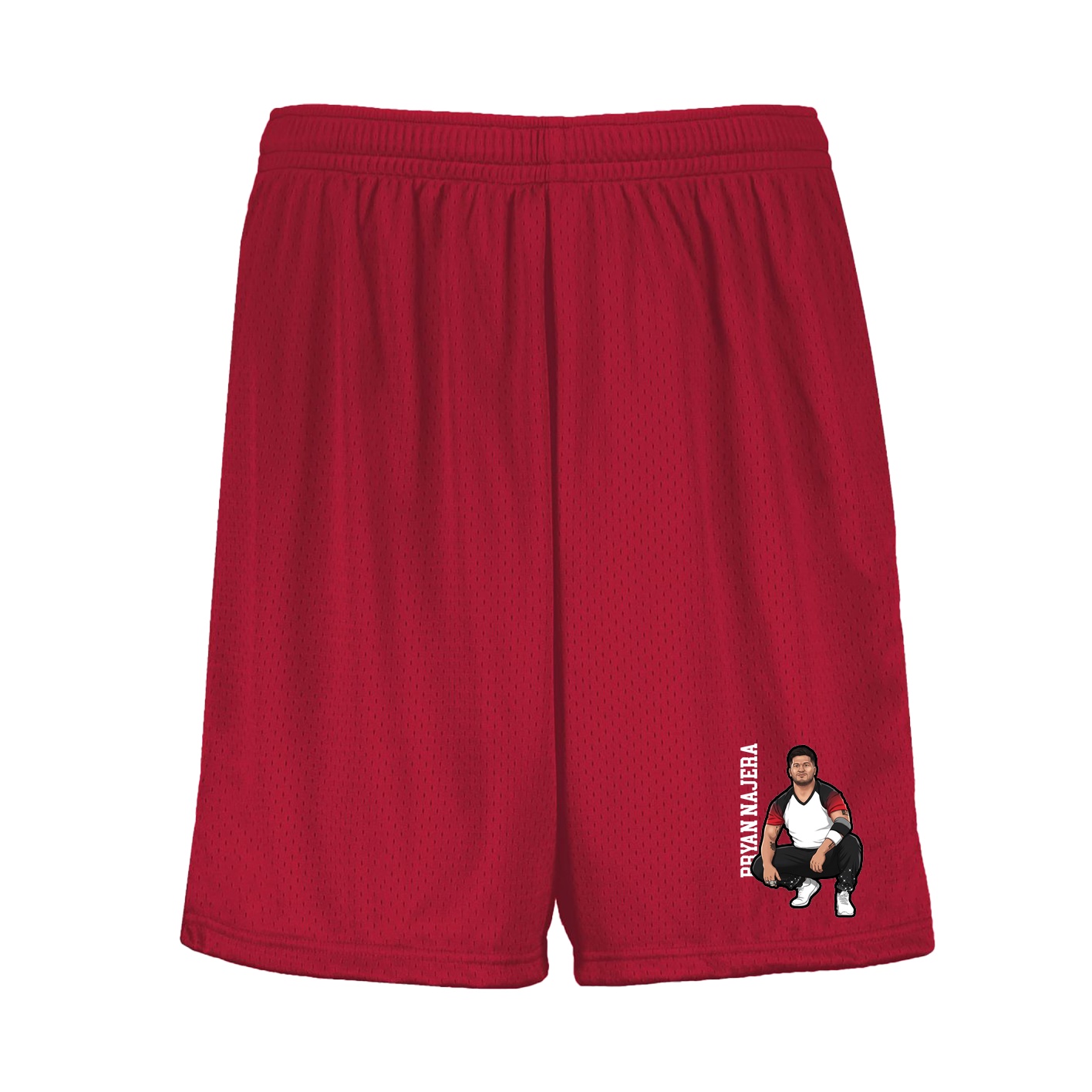 Shorts — Name Vertical in Red