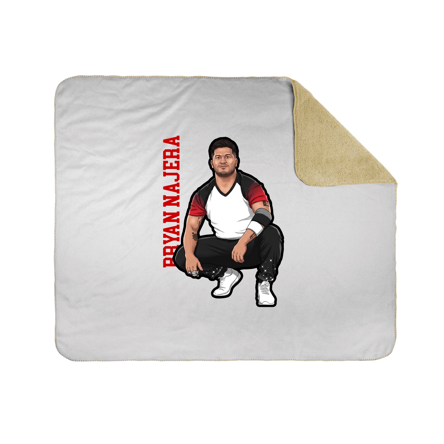 Throw Blanket — Name Vertical in White