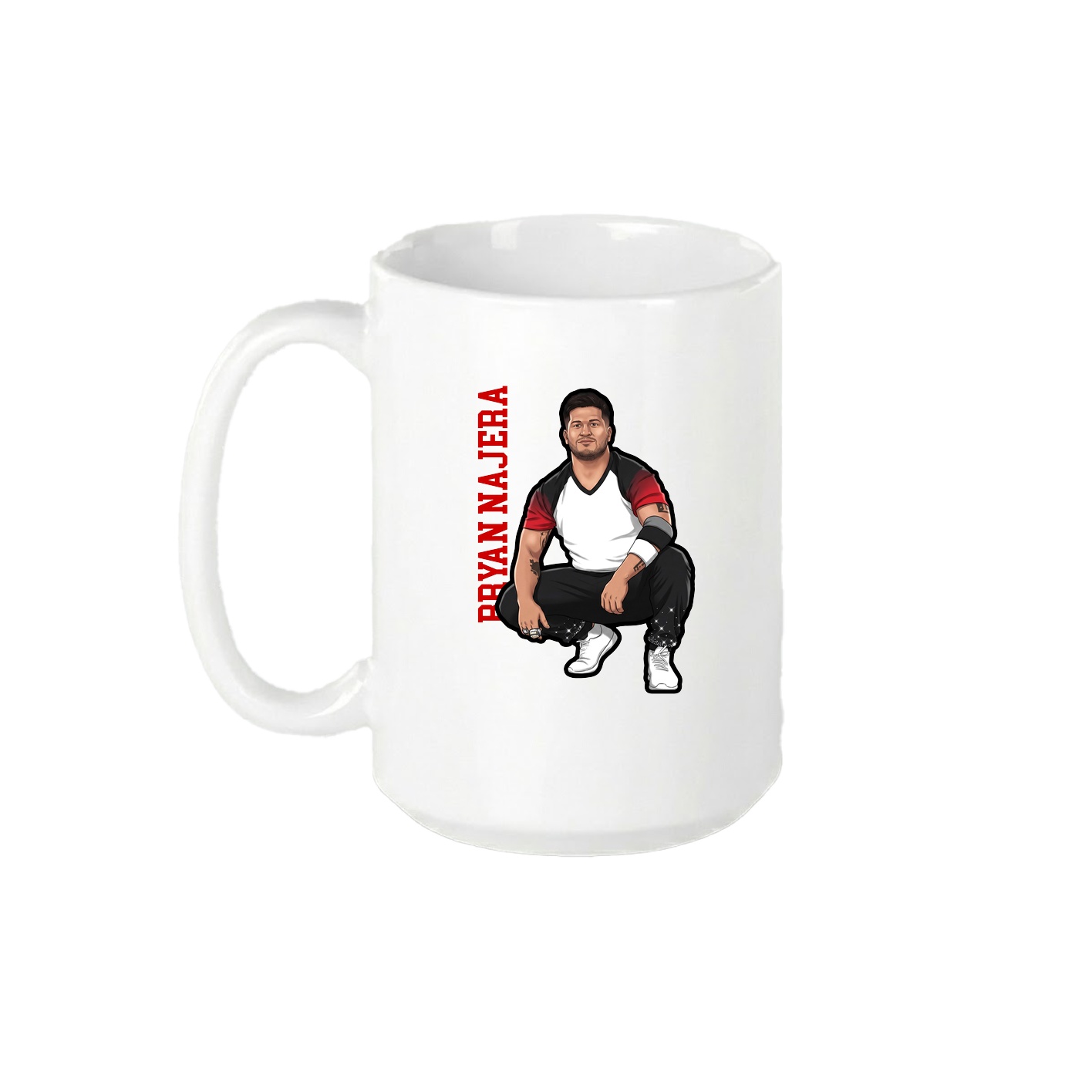 15oz Coffee Mug — Name Vertical in White