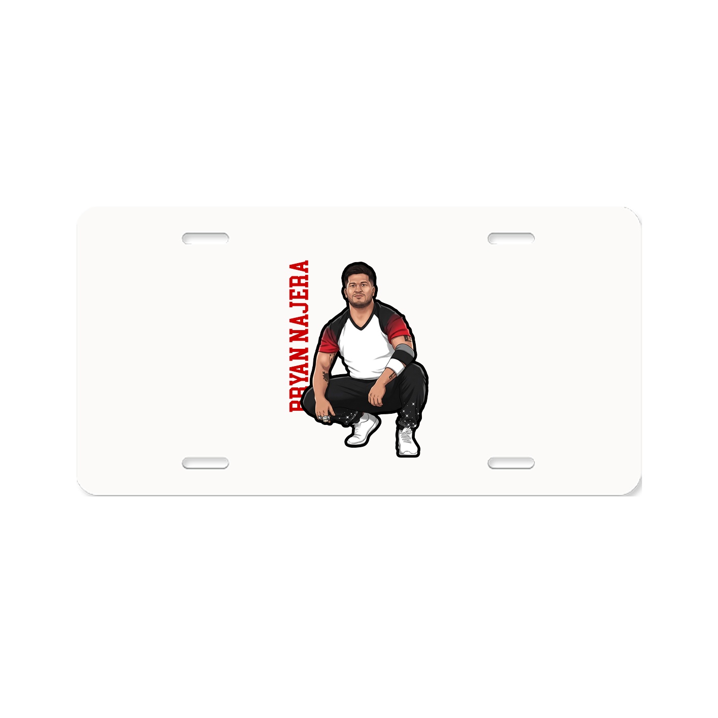 License Plate — Name Vertical in Classic