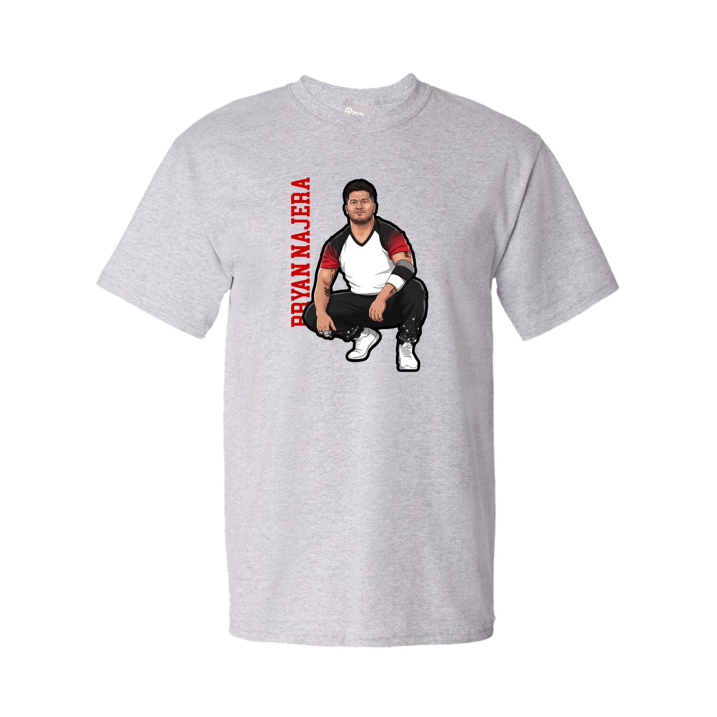 Tee — Name Vertical in Grey