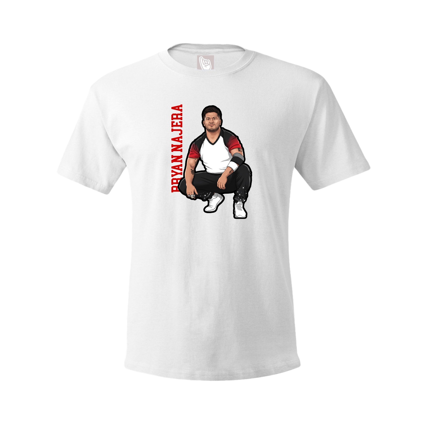 Youth Tee — Name Vertical in White
