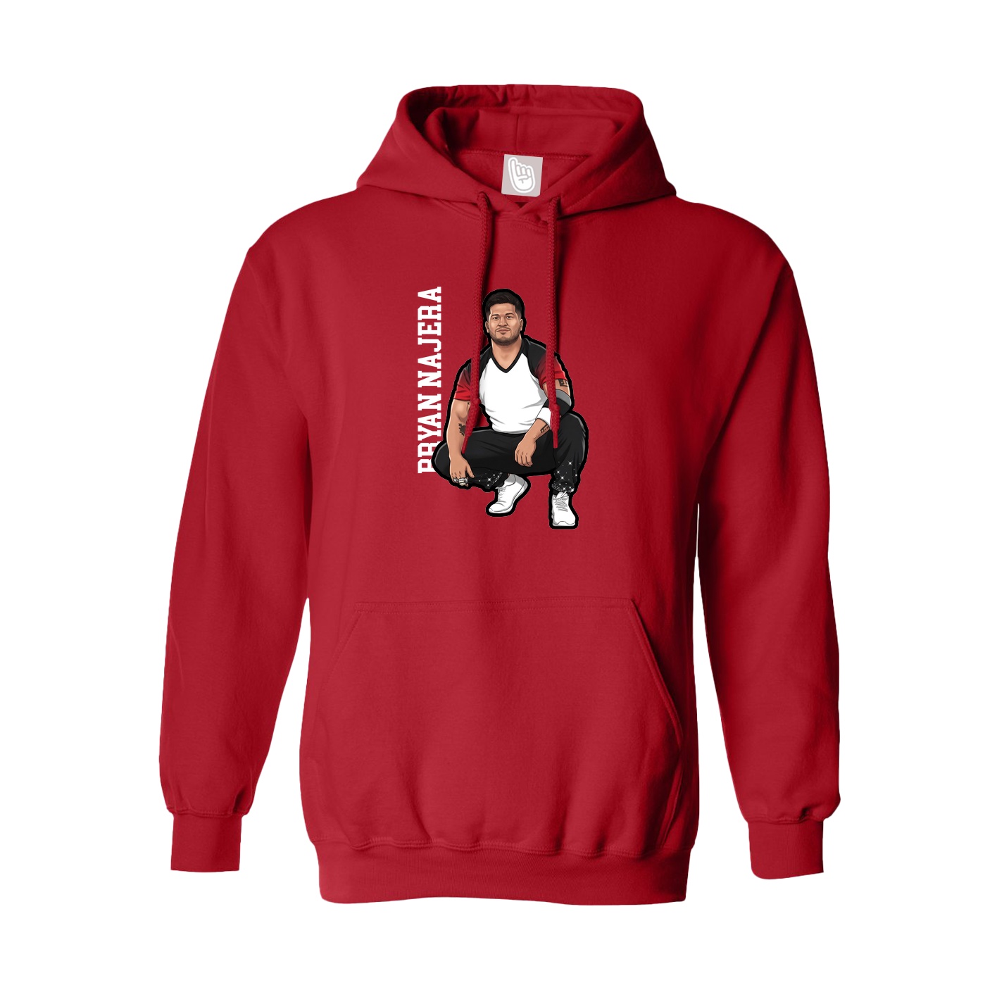 Hoodie — Name Vertical in Red