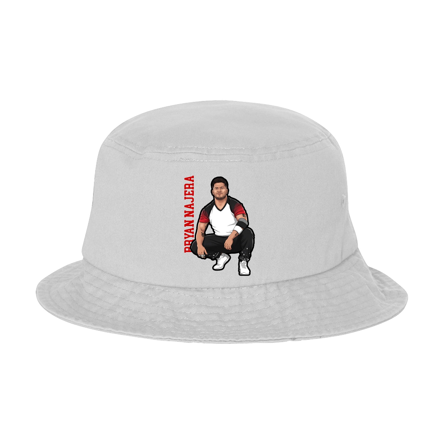 Bucket Cap — Name Vertical in White