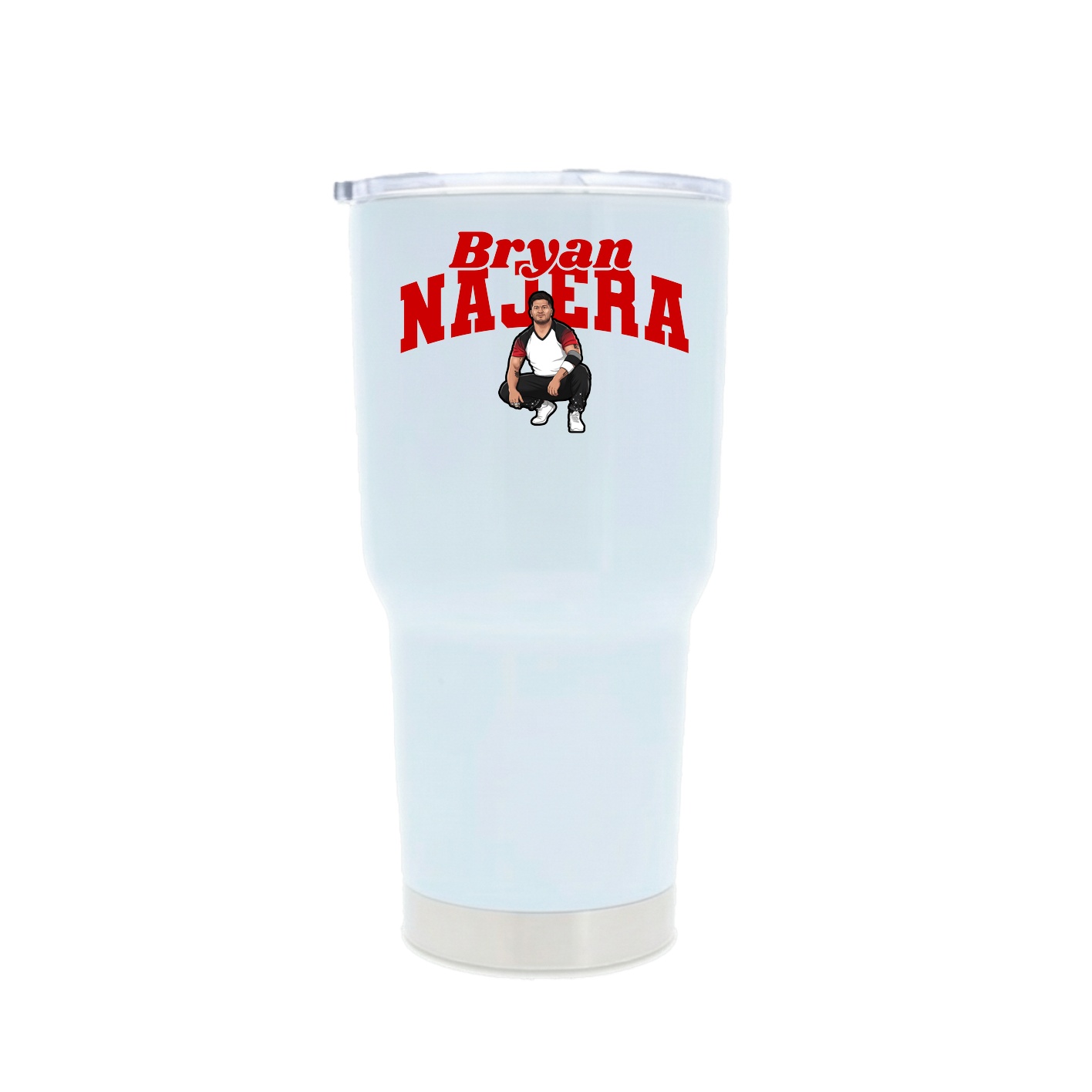 30oz Stainless Steel Tumbler — Signature Arch in White