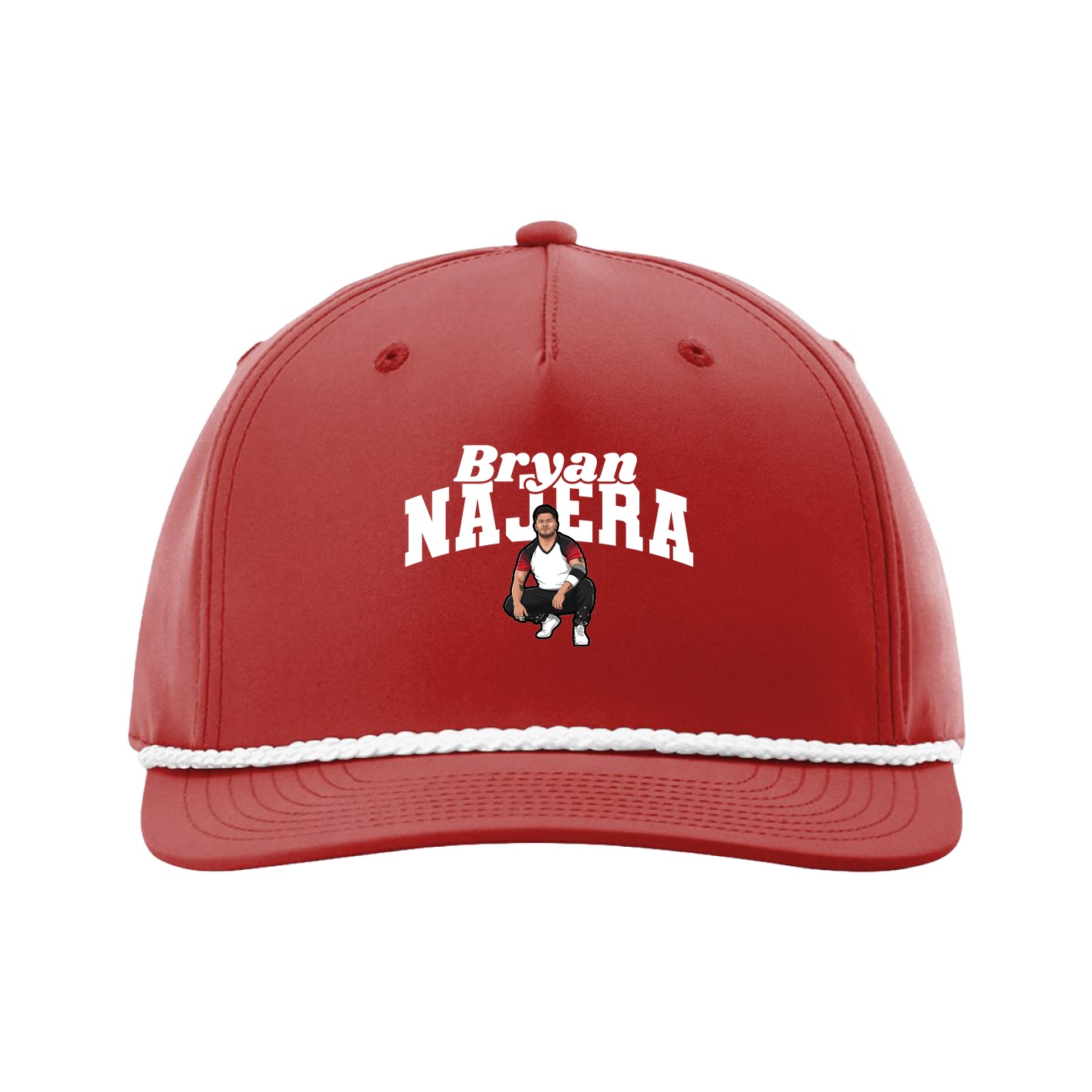 Five-Panel Classic Rope Cap — Signature Arch in Red